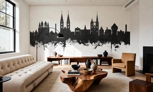 Halberstadt Germany Skyline Black & White
