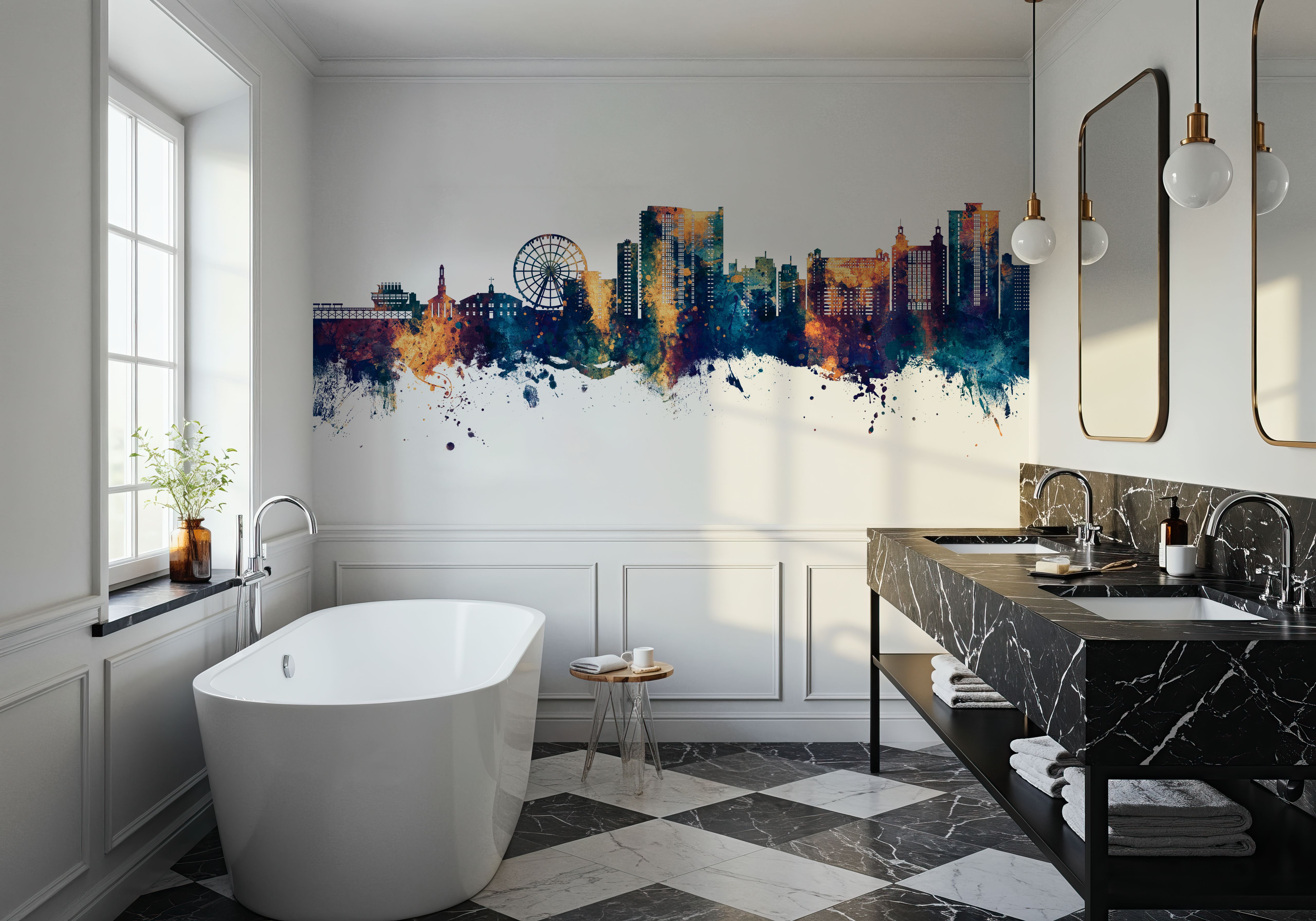 Myrtle Beach South Carolina Skyline Blue & Bronze