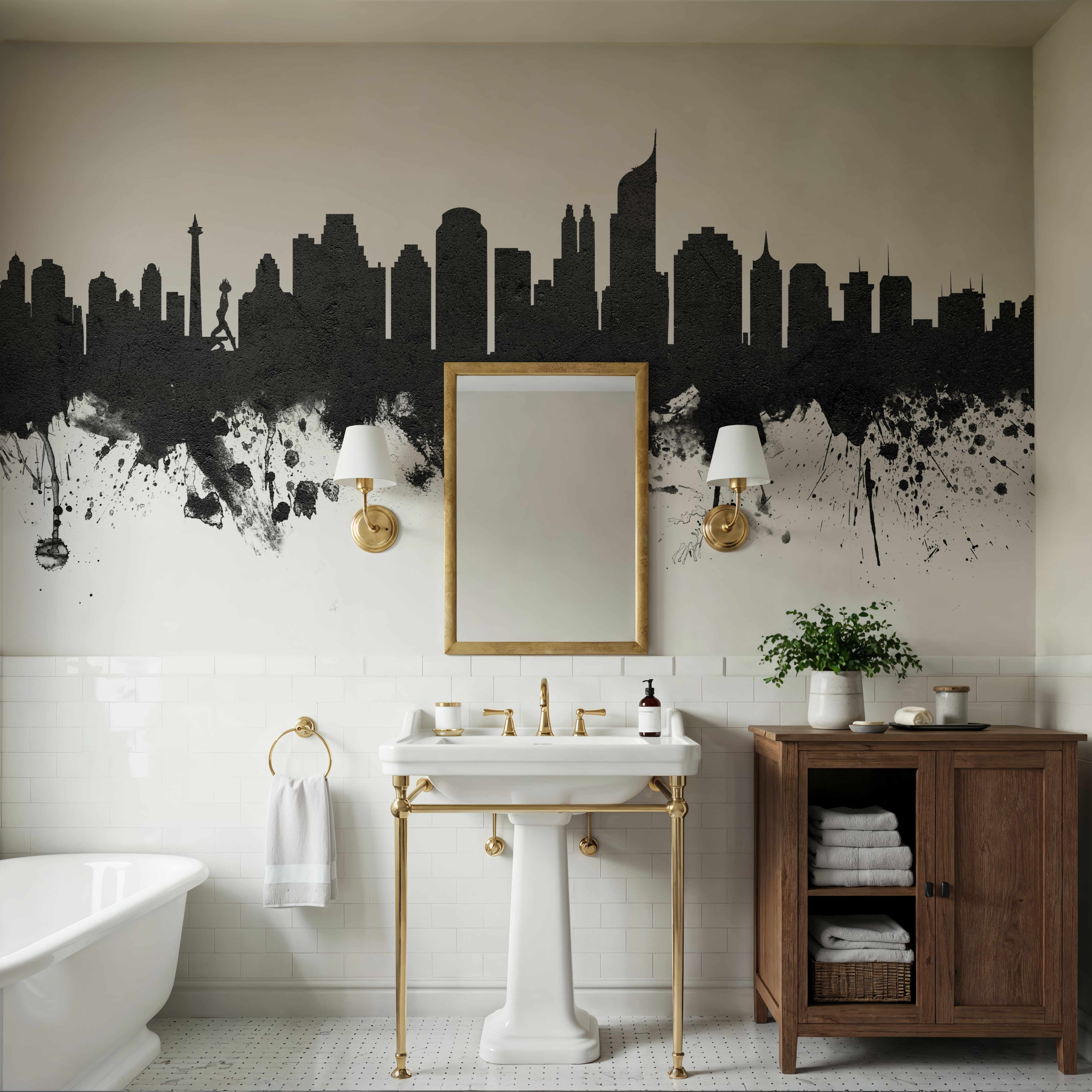 Jakarta Skyline Indonesia Black & White