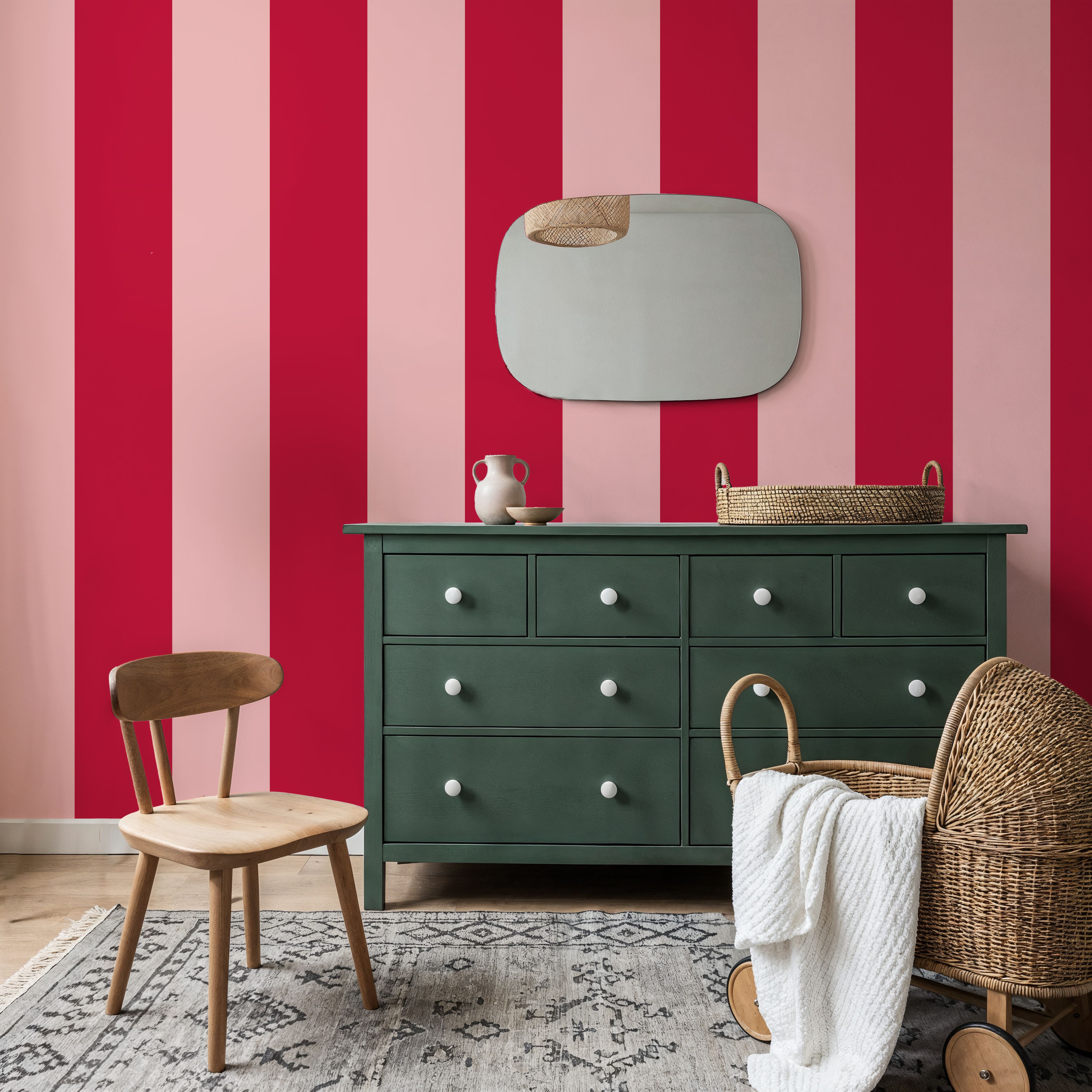 Circus Stripes, Red & Pink