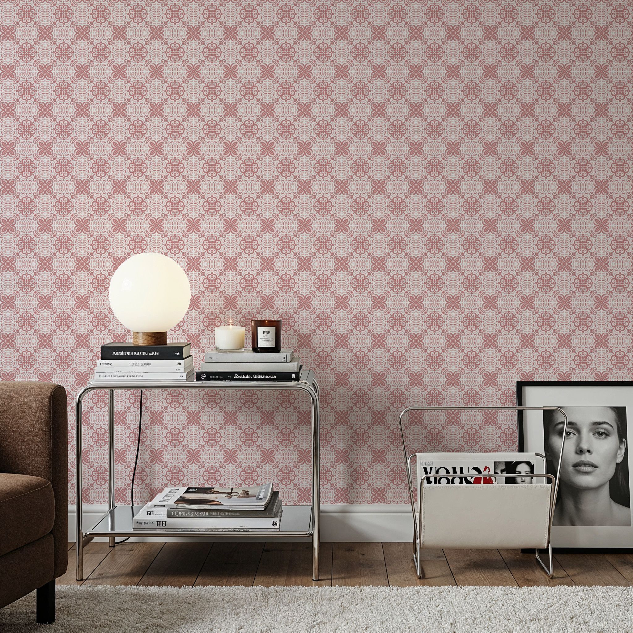 Italian Tiles, Rose, Tapet