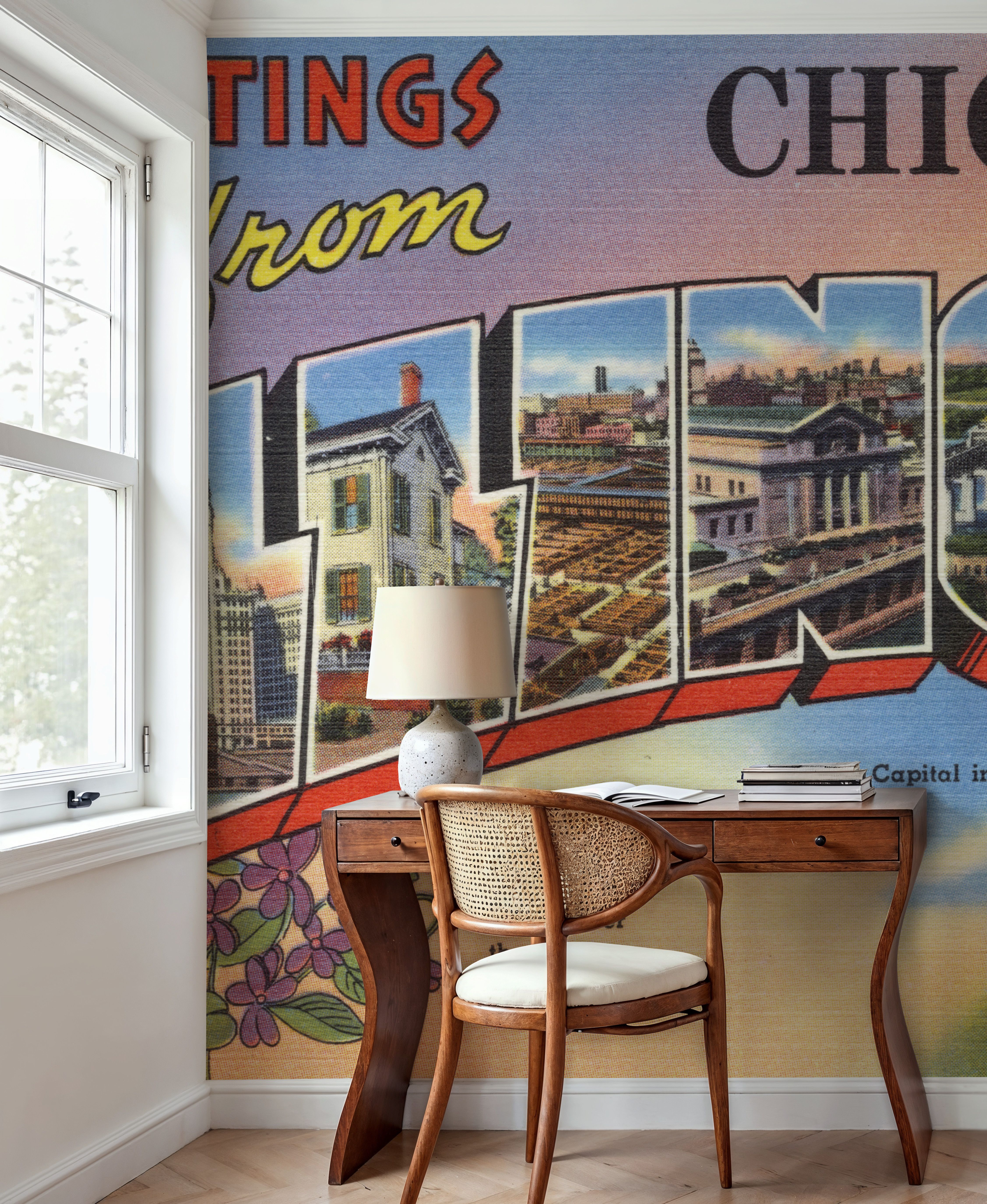 Greetings from Illinois - Screenprint Postcard
