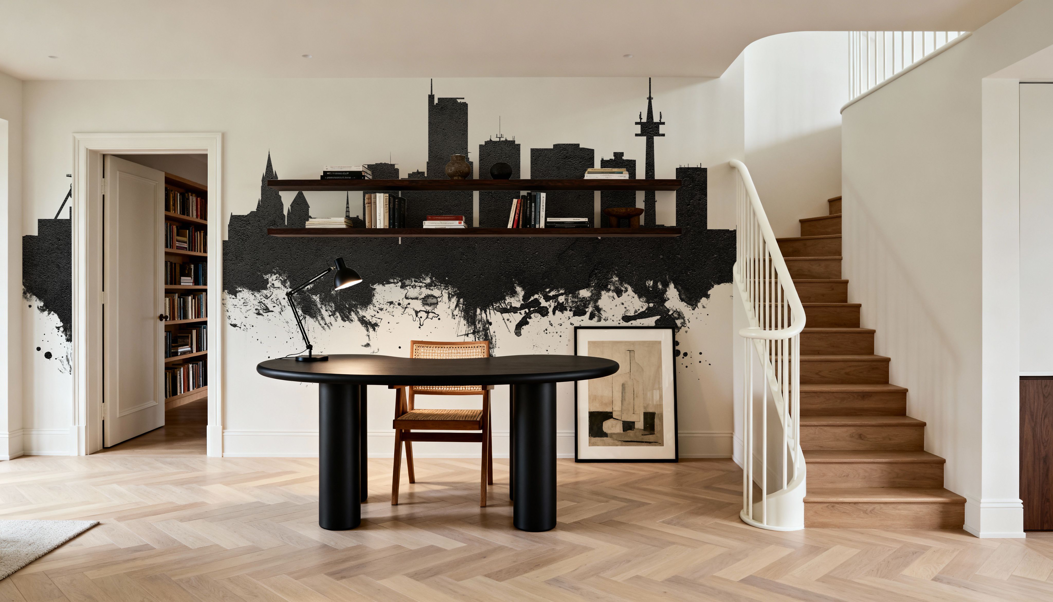 Essen Germany Skyline Black & White