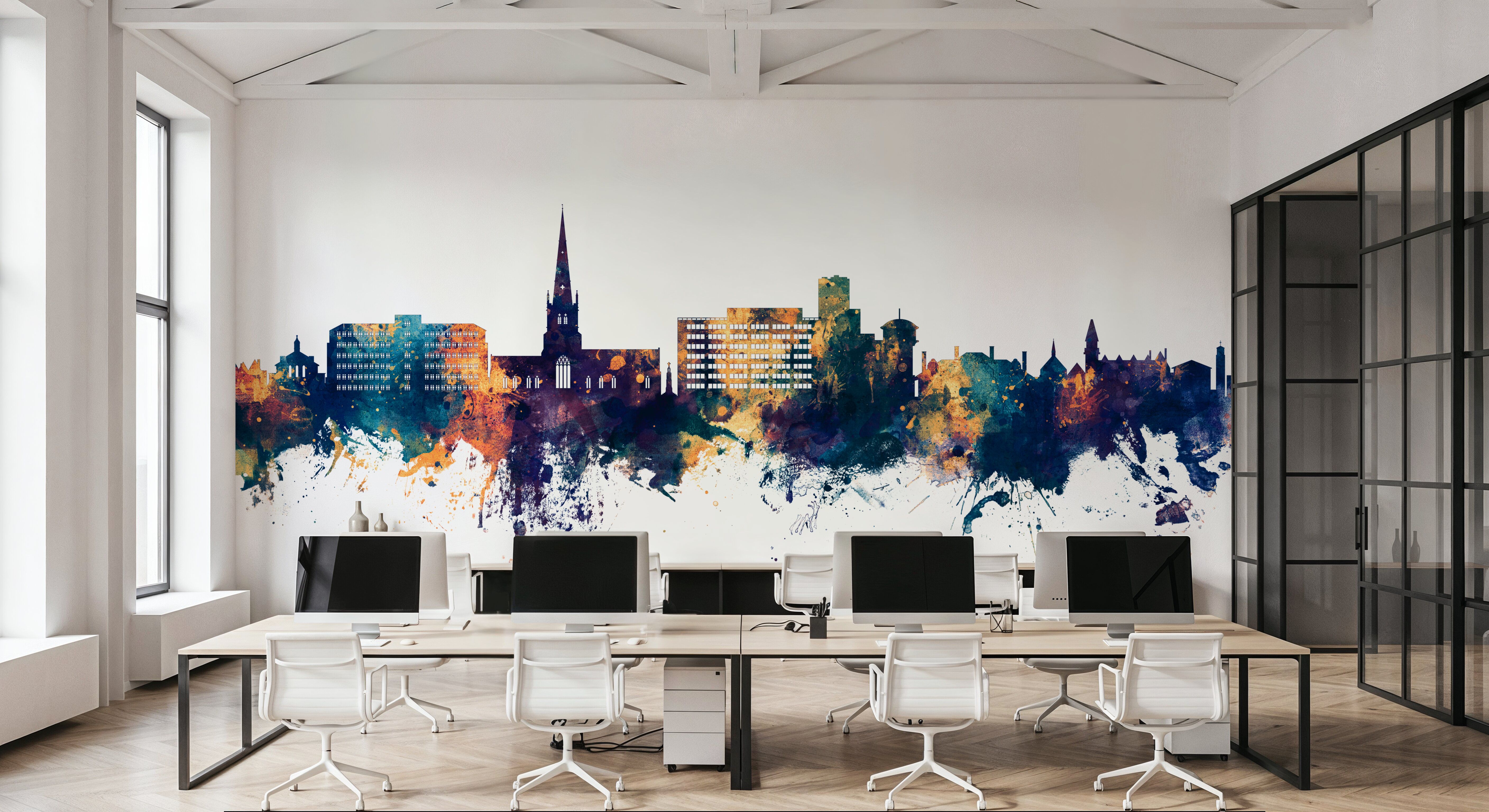 Solihull England Skyline Blue & Bronze