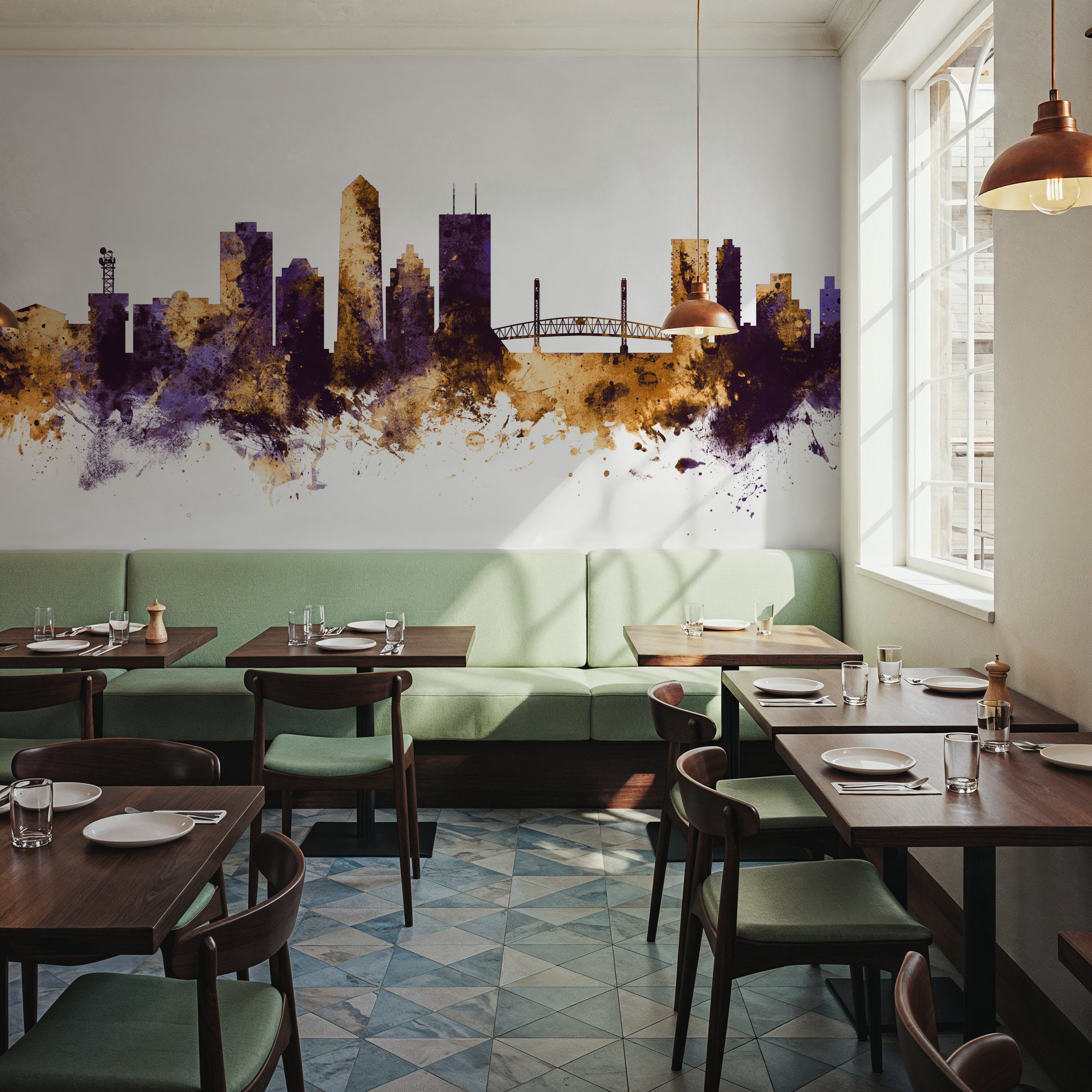 Jacksonville Florida Skyline Purple & Gold