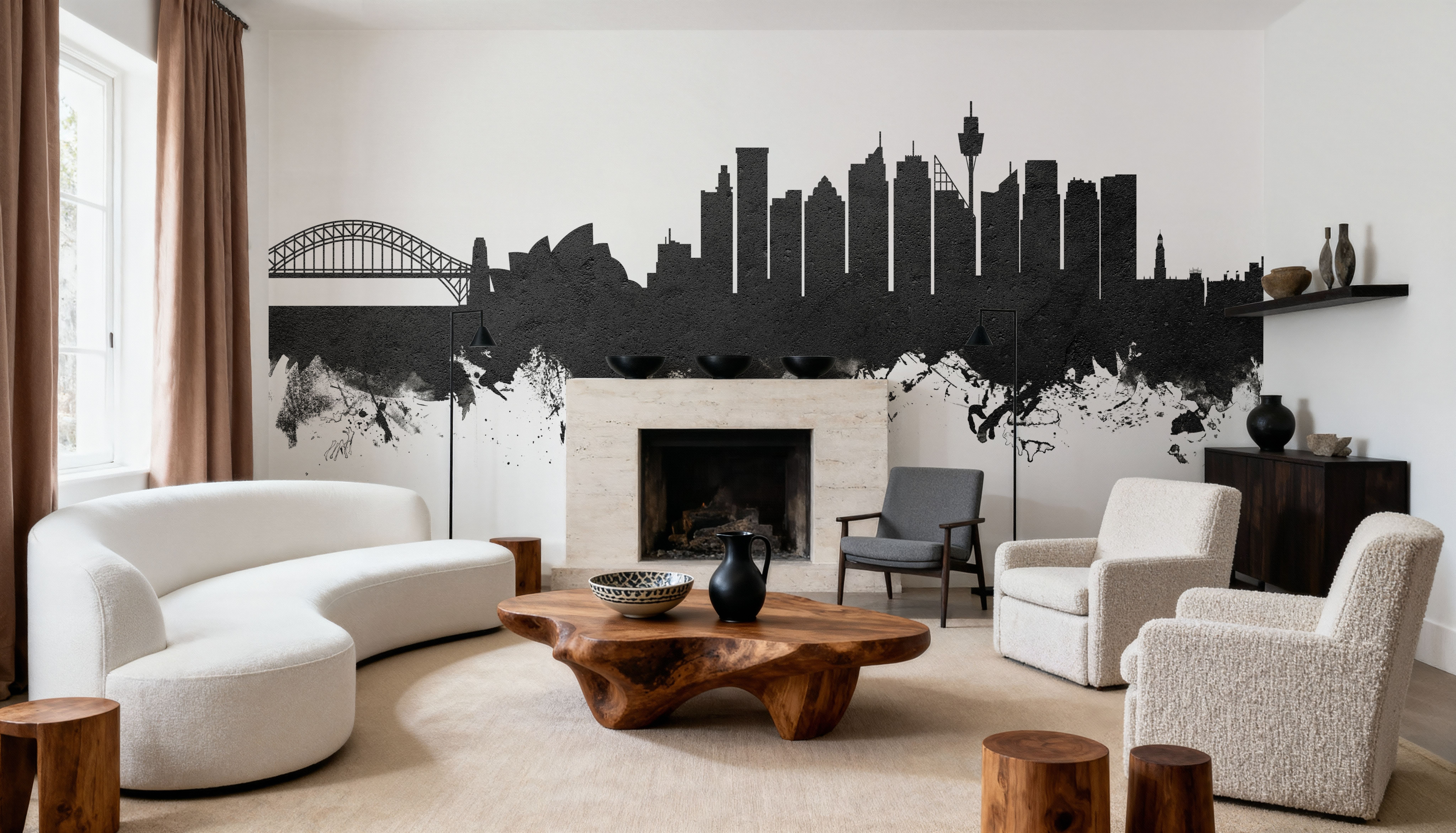 Sydney Australia Skyline Black & White