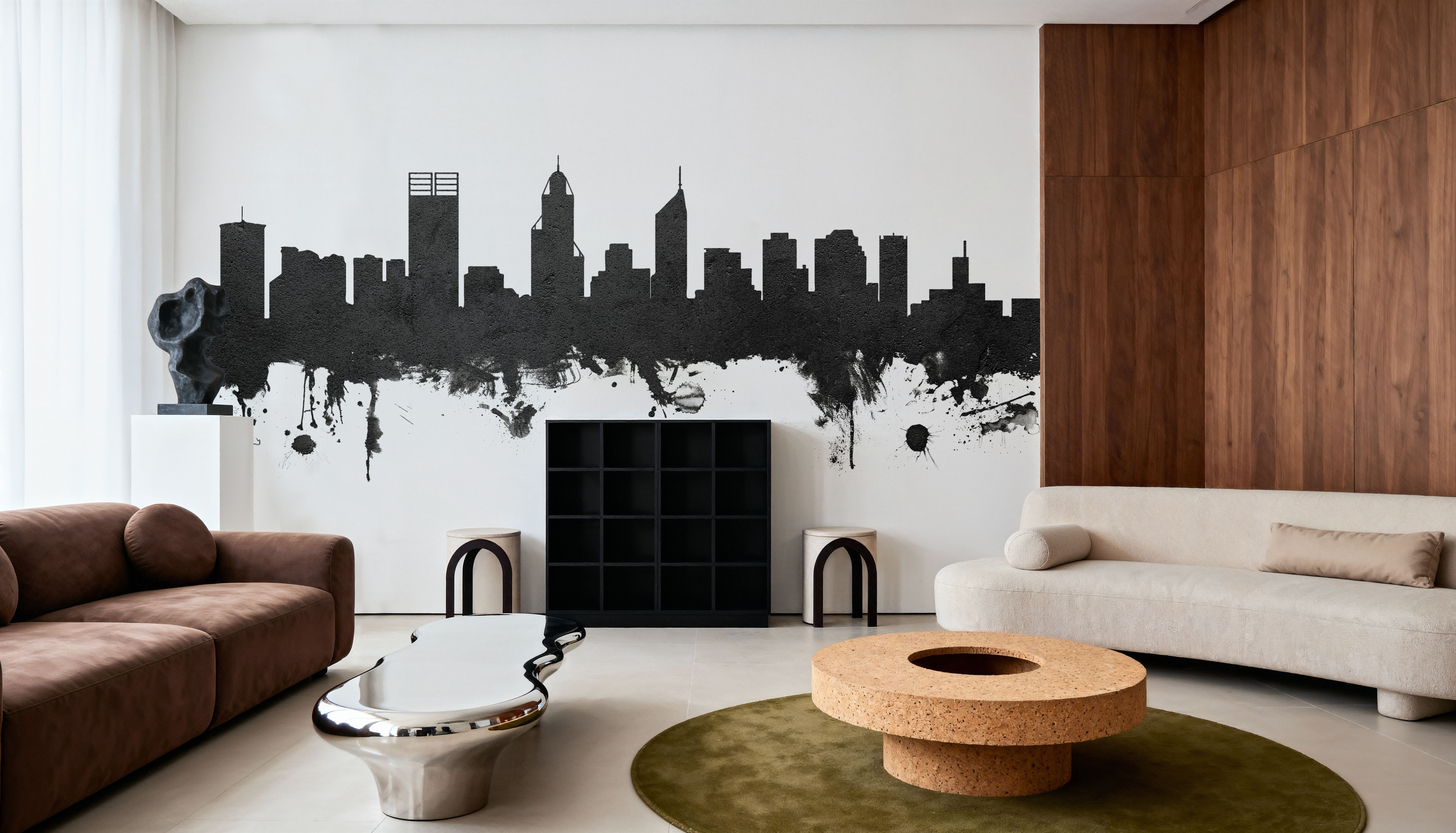 Perth Australia Skyline Black & White