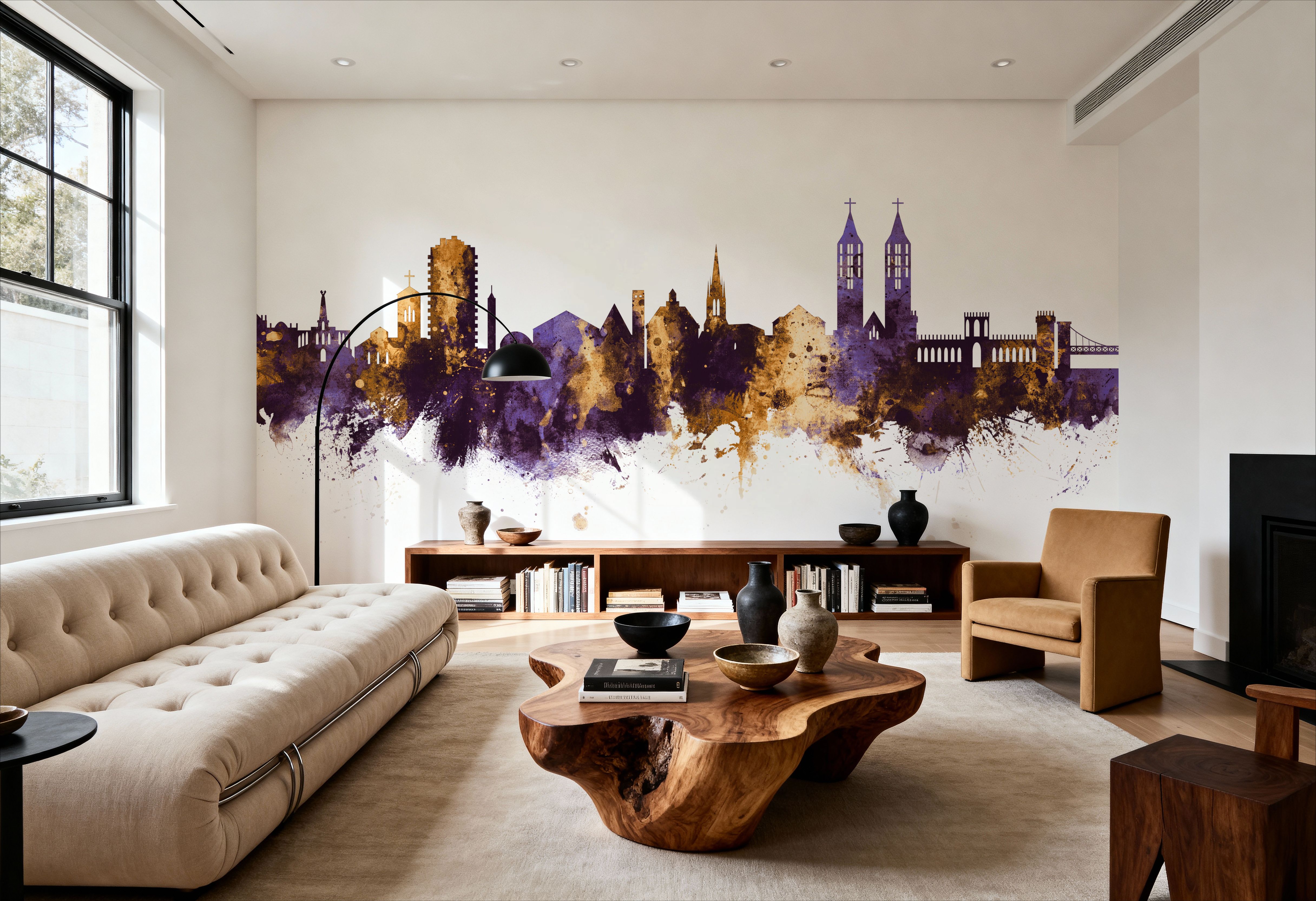 Kassel Germany Skyline Purple & Gold