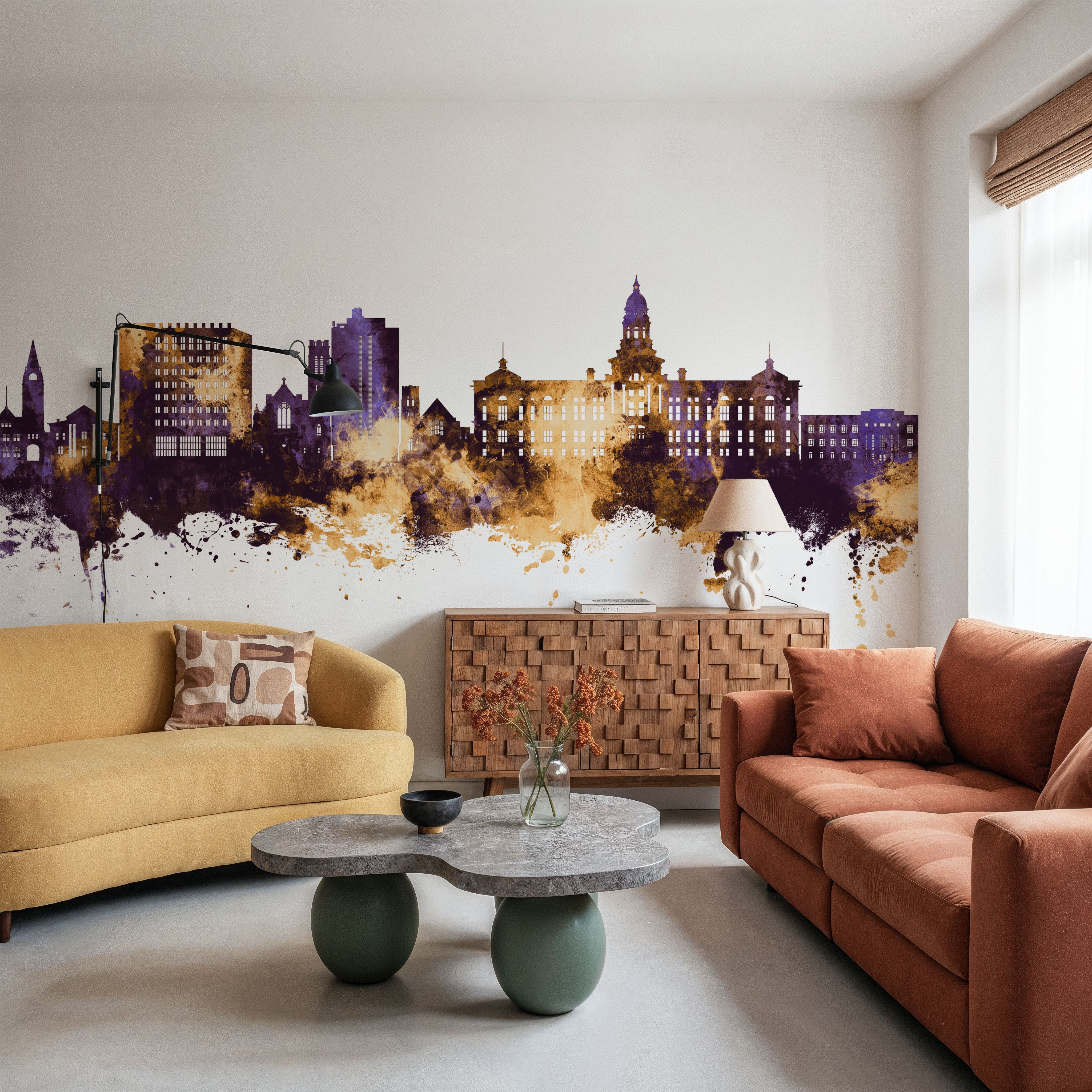 Cheyenne Wyoming Skyline Purple & Gold