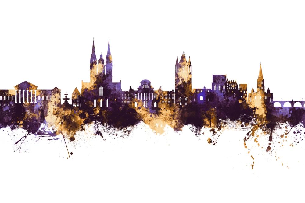 Angers France Skyline Puple & Gold