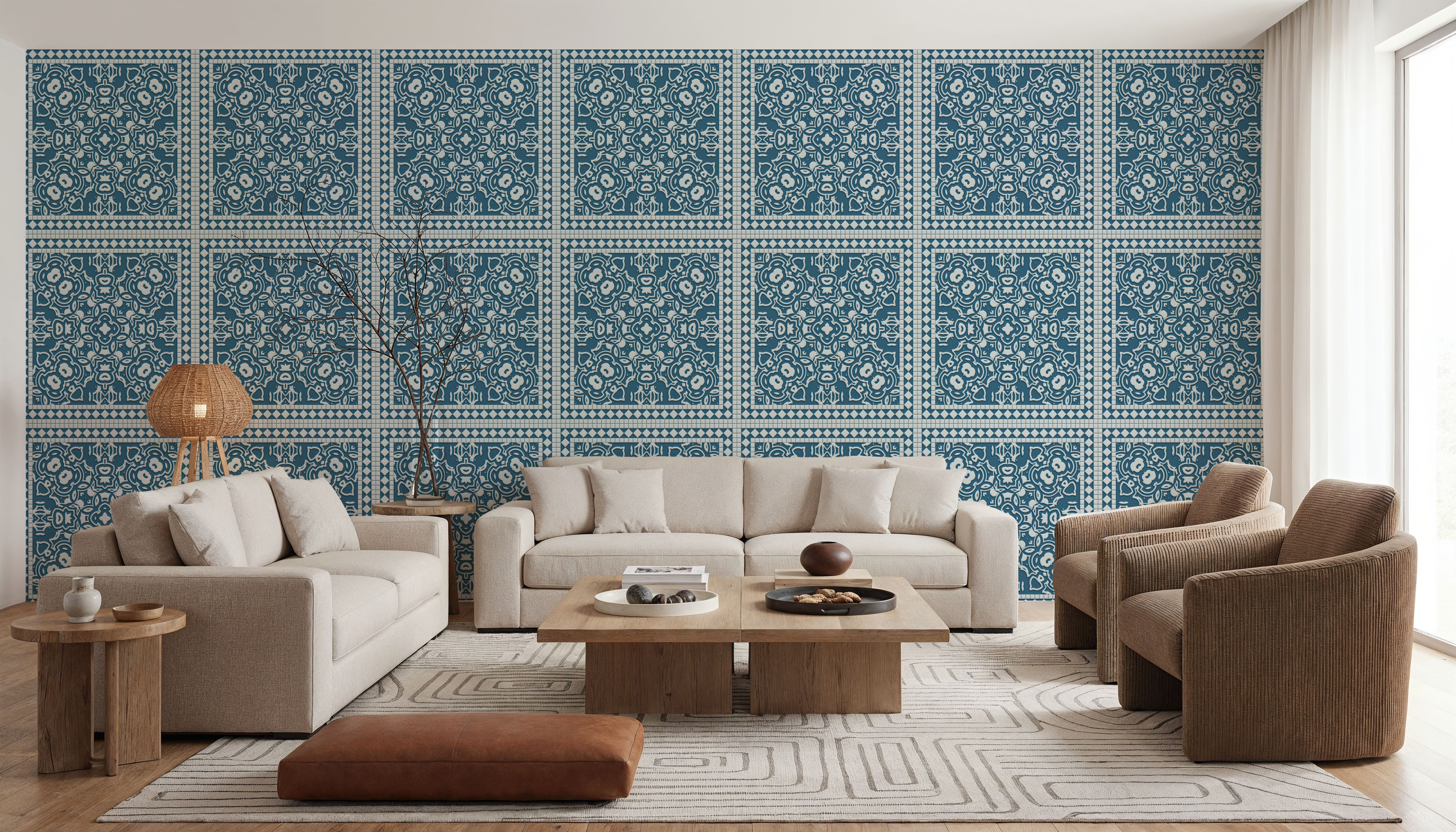 Mission Cement Tiles, Steel Blue
