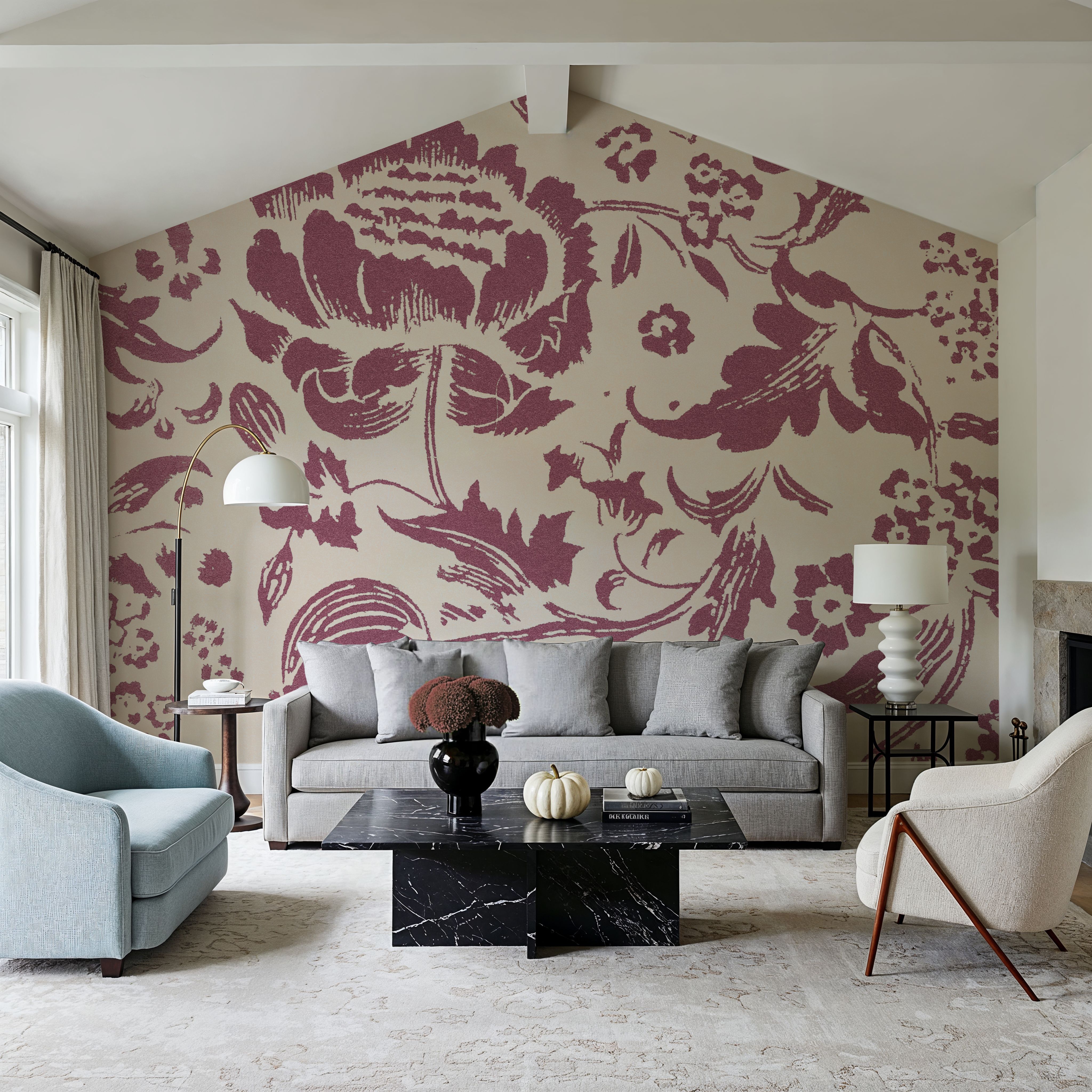 Floral Toile I Berry