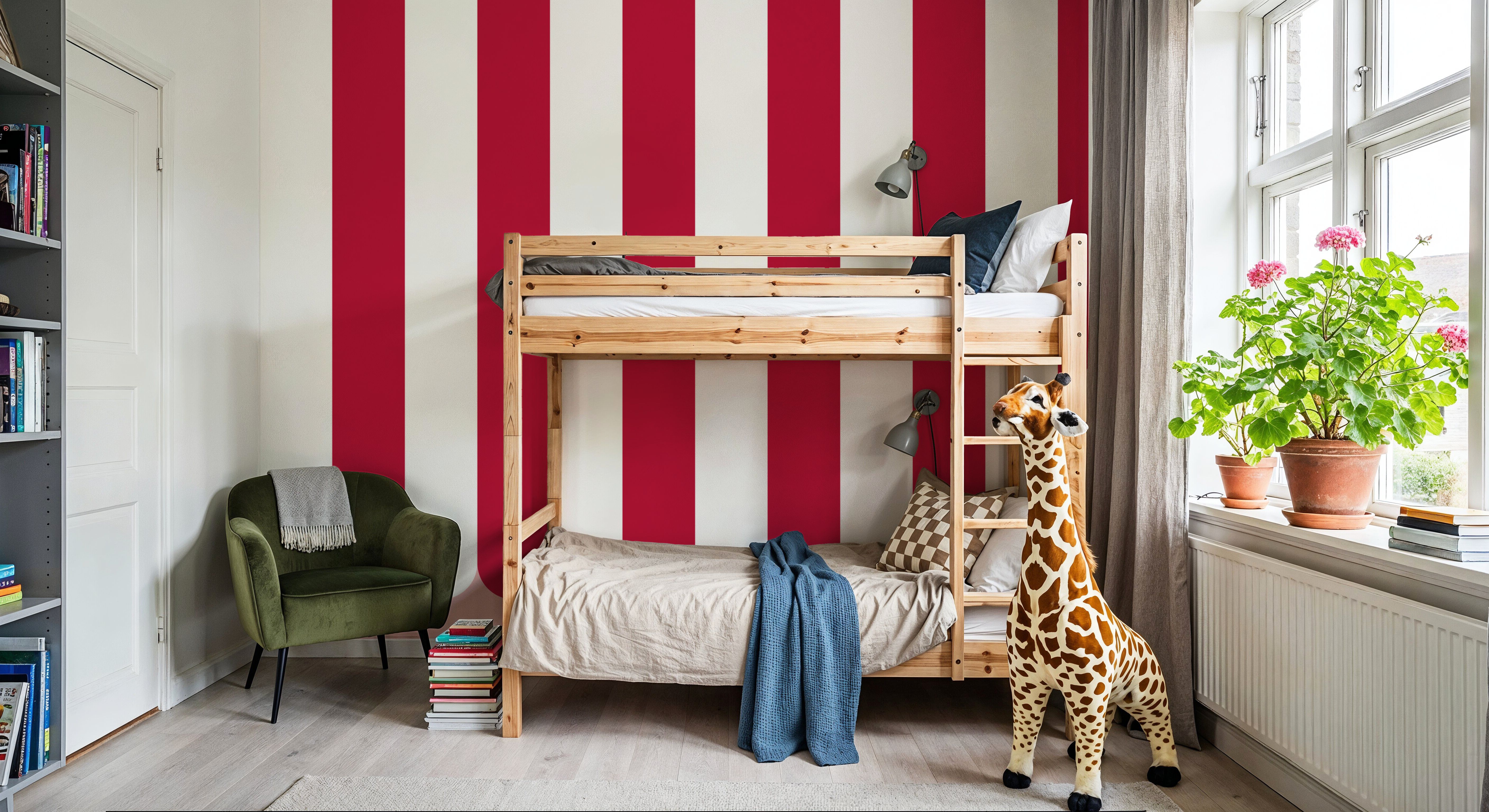 Scalloped Circus Stripes, Red