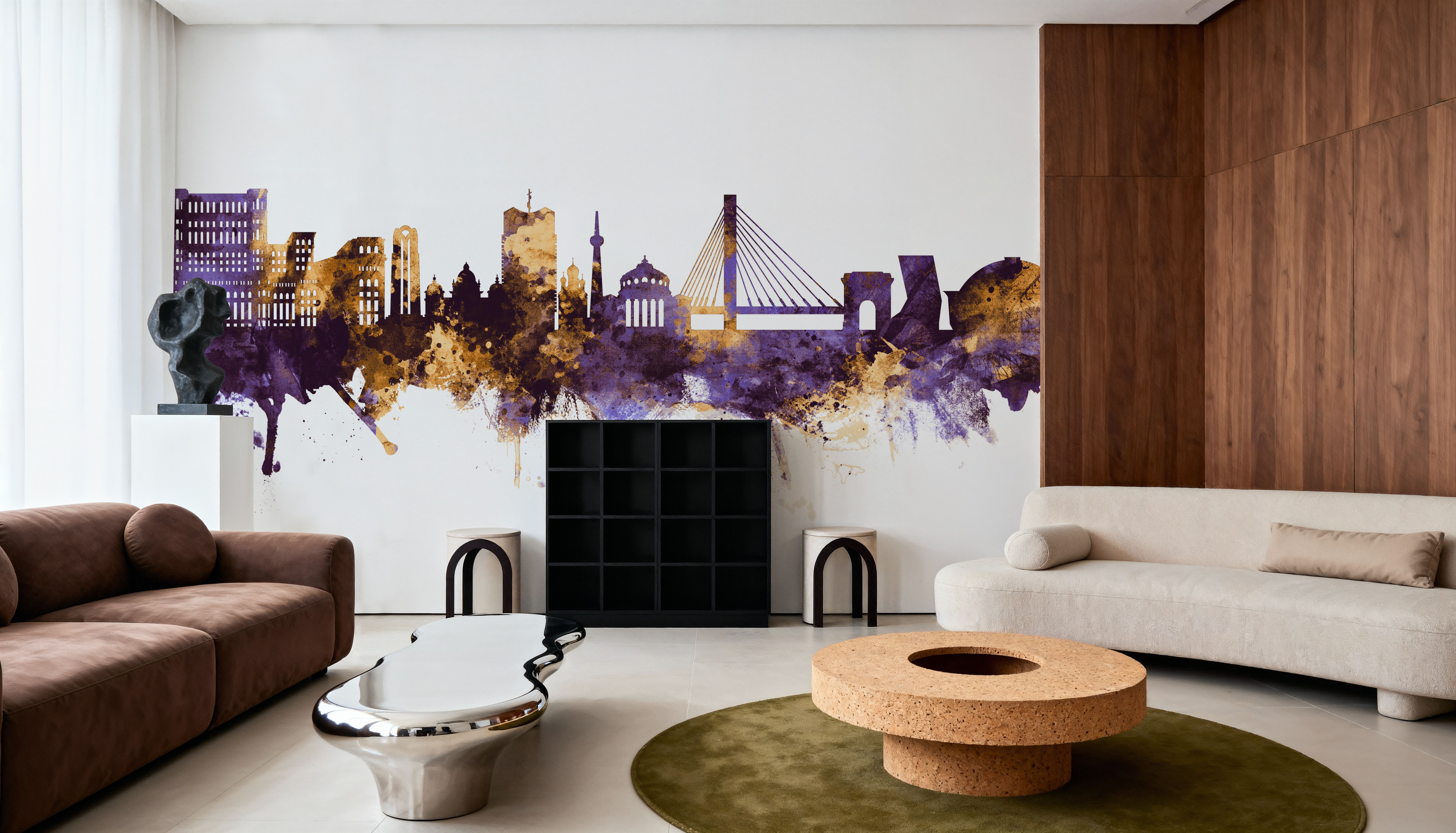 Bucharest Romania Skyline Purple & Gold