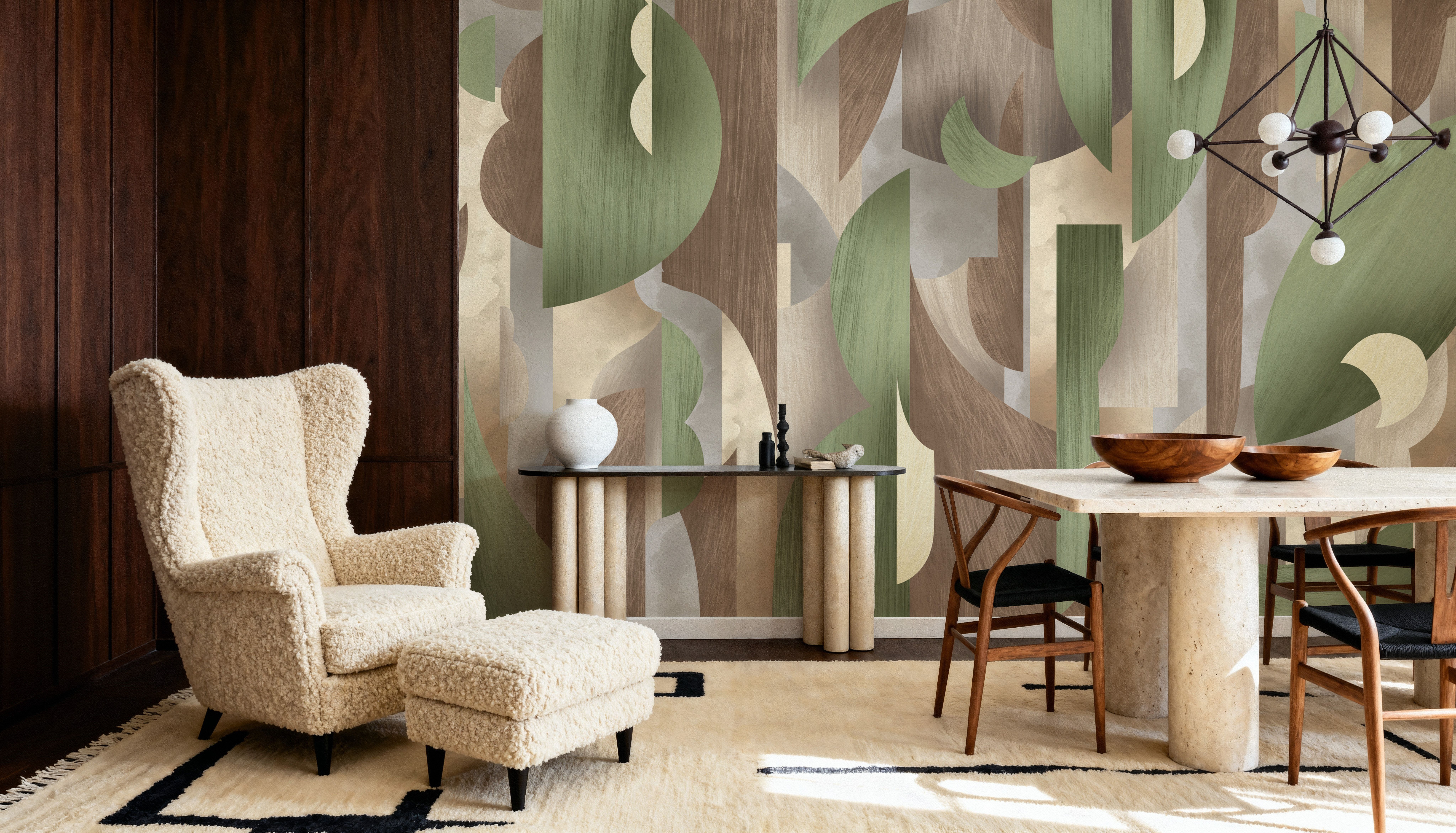Modern Guild, Urban Jungle Green, Wallpaper