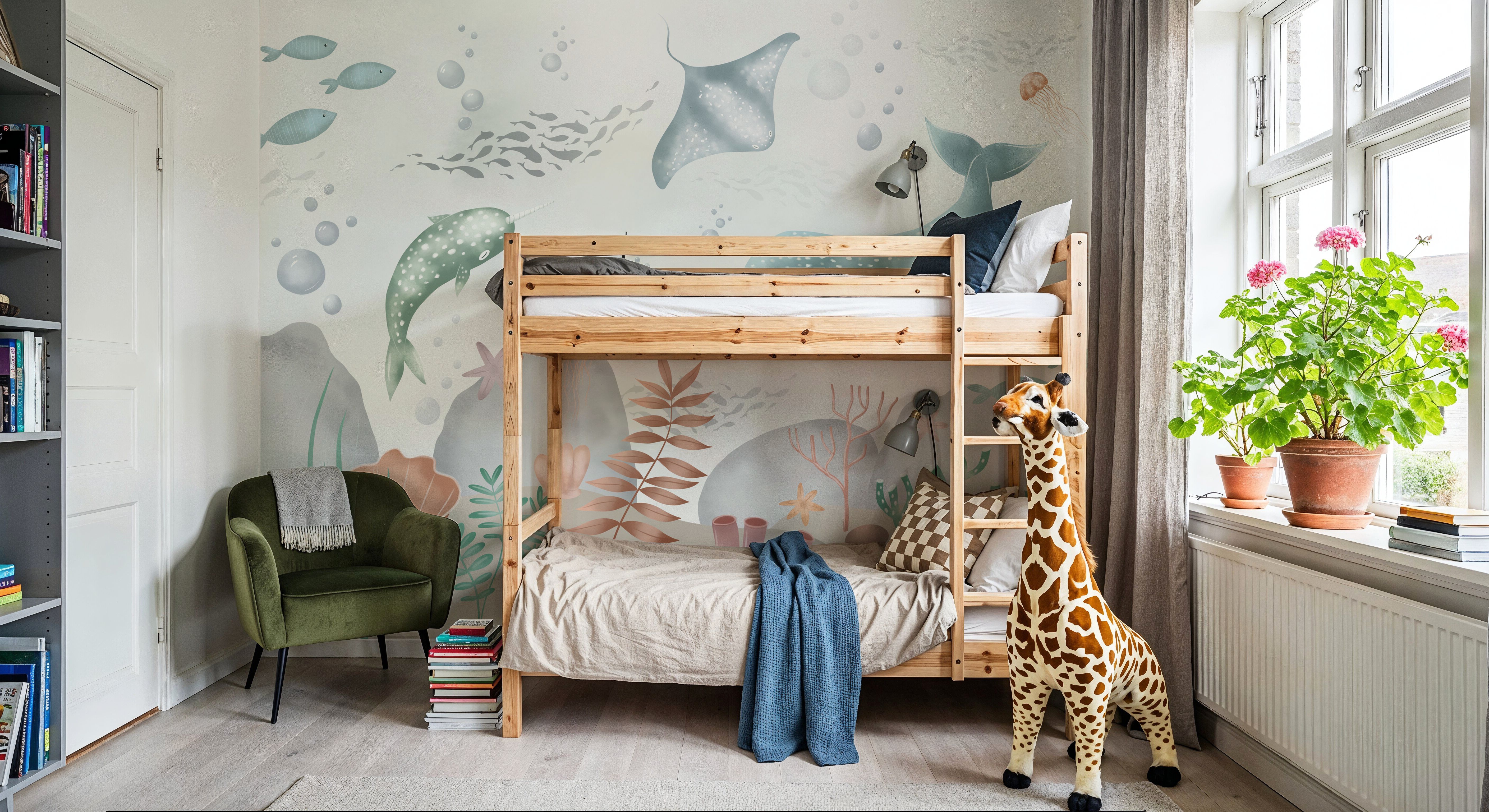 Ocean Paradise, Seafoam, Wallpaper