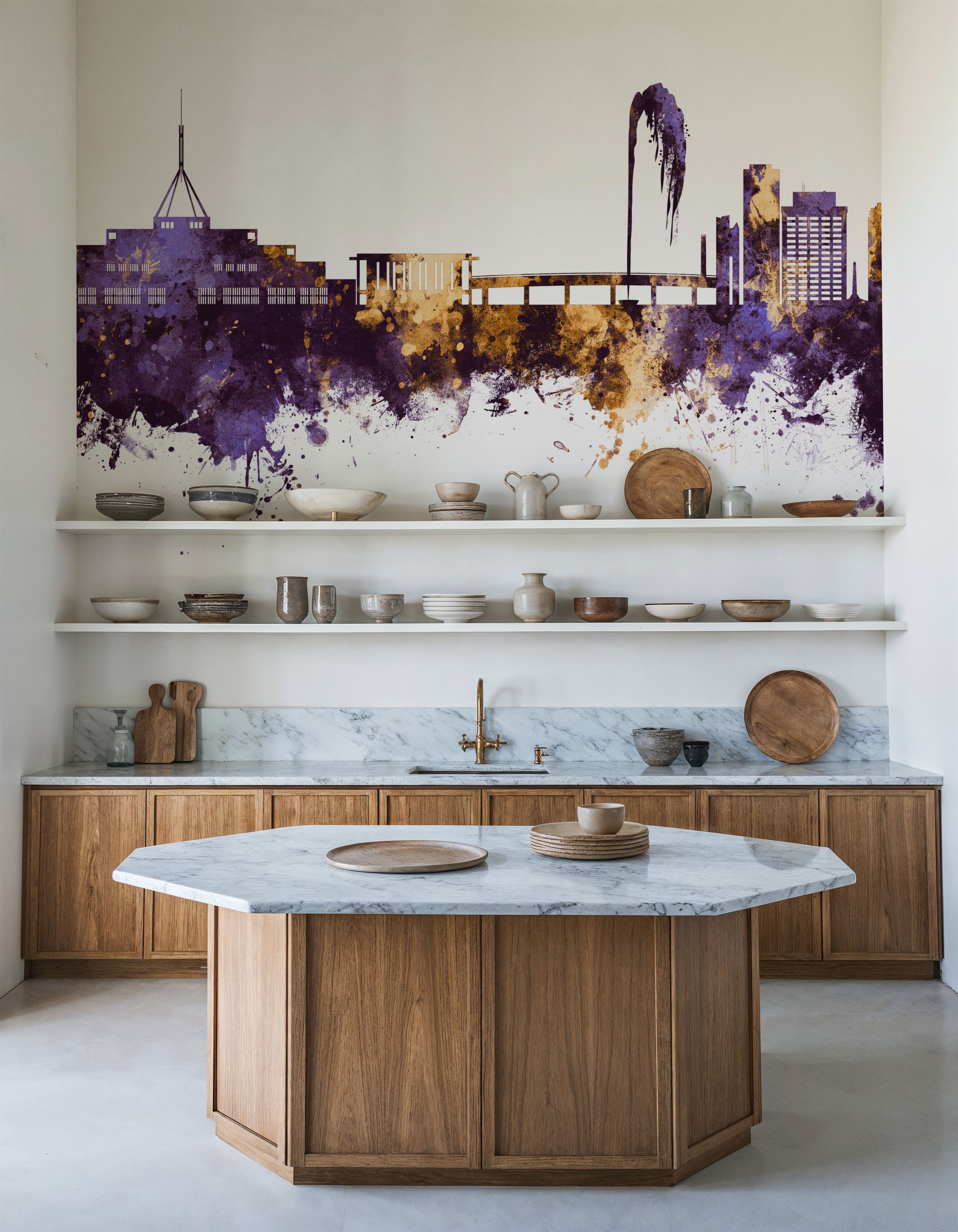 Canberra Skyline Purple & Gold