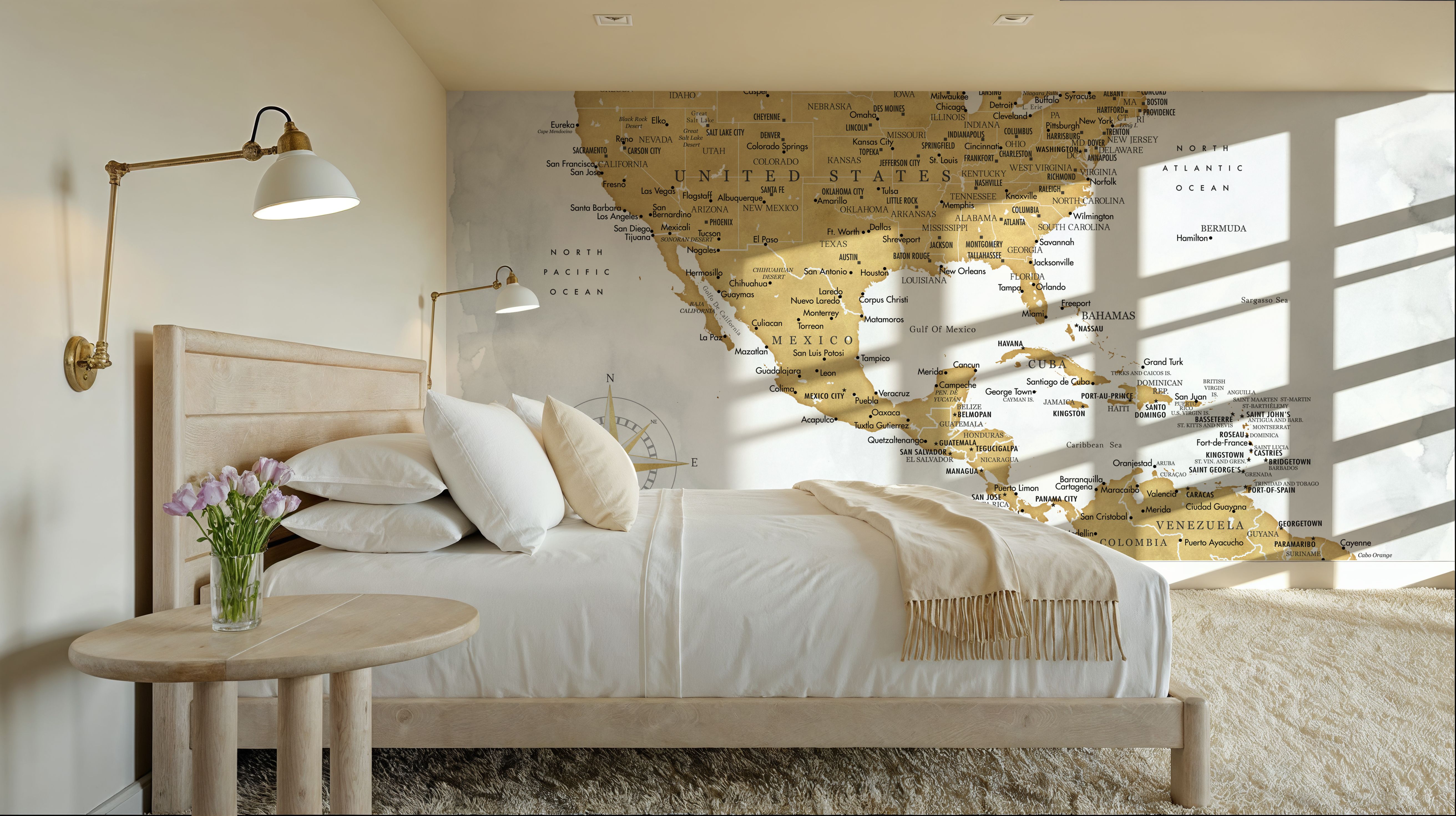 US Mexico Caribbean Map - Rosie Wash, Wallpaper