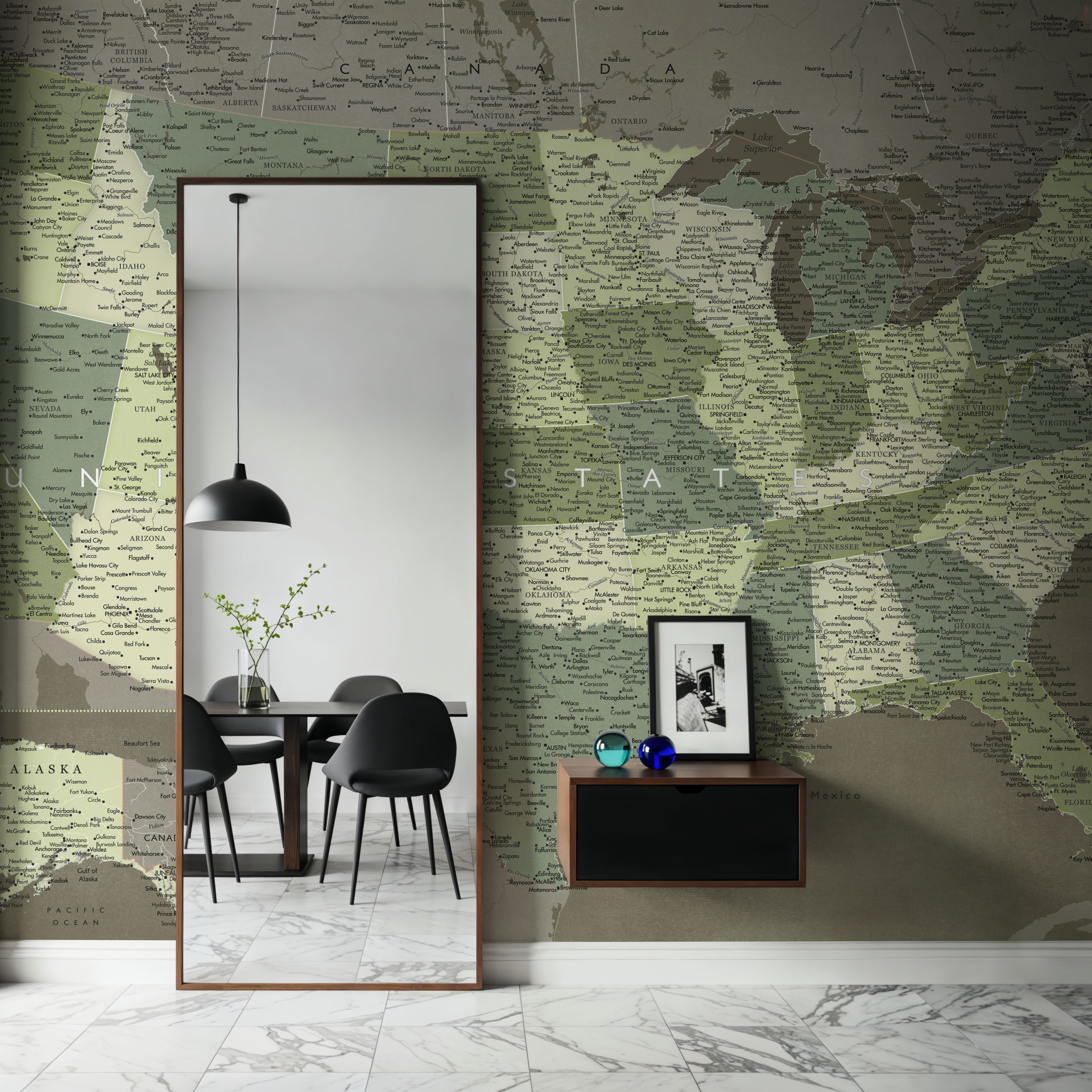 US Map Detailed - Camo