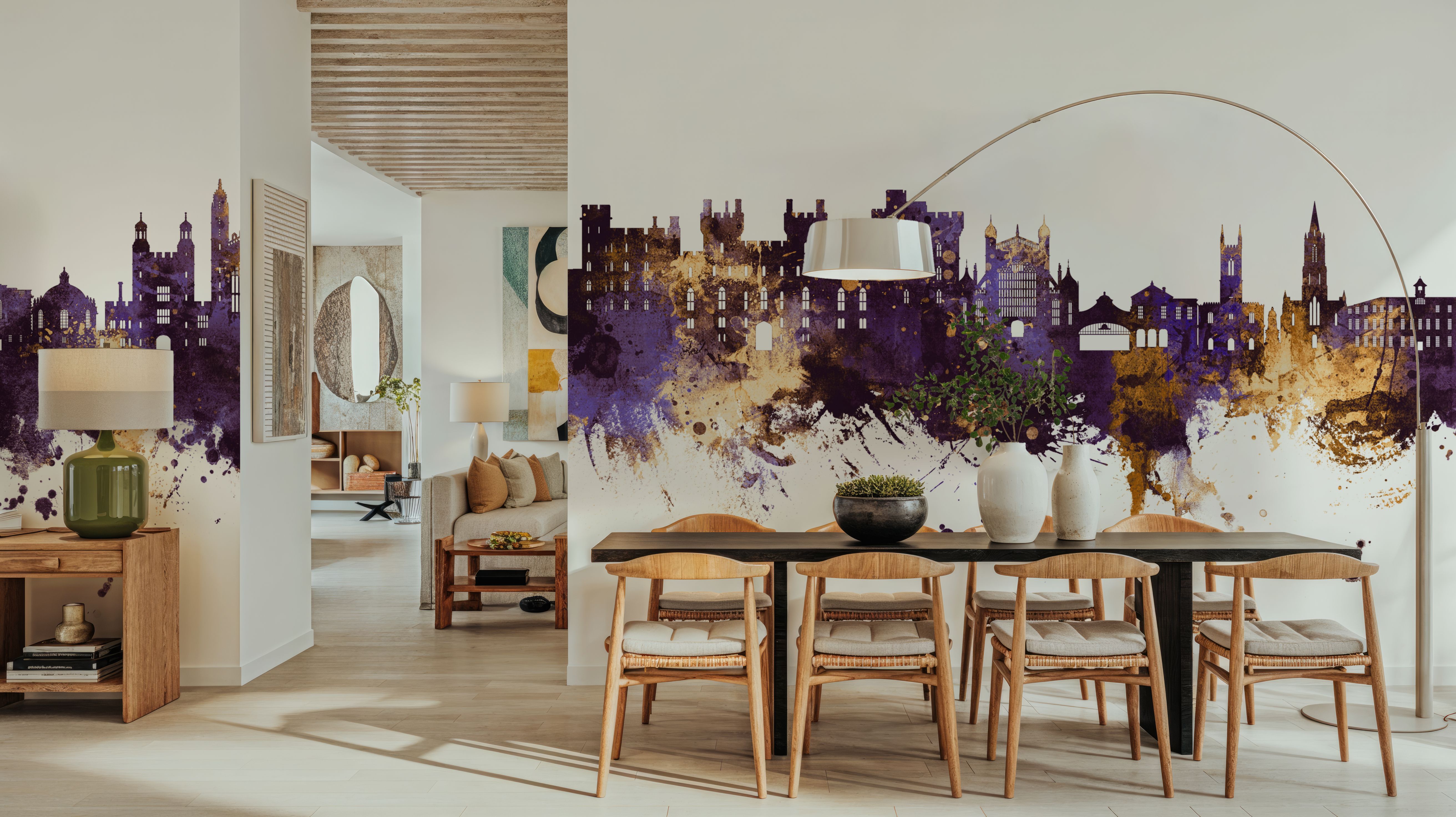 Windsor England Skyline Purple & Gold