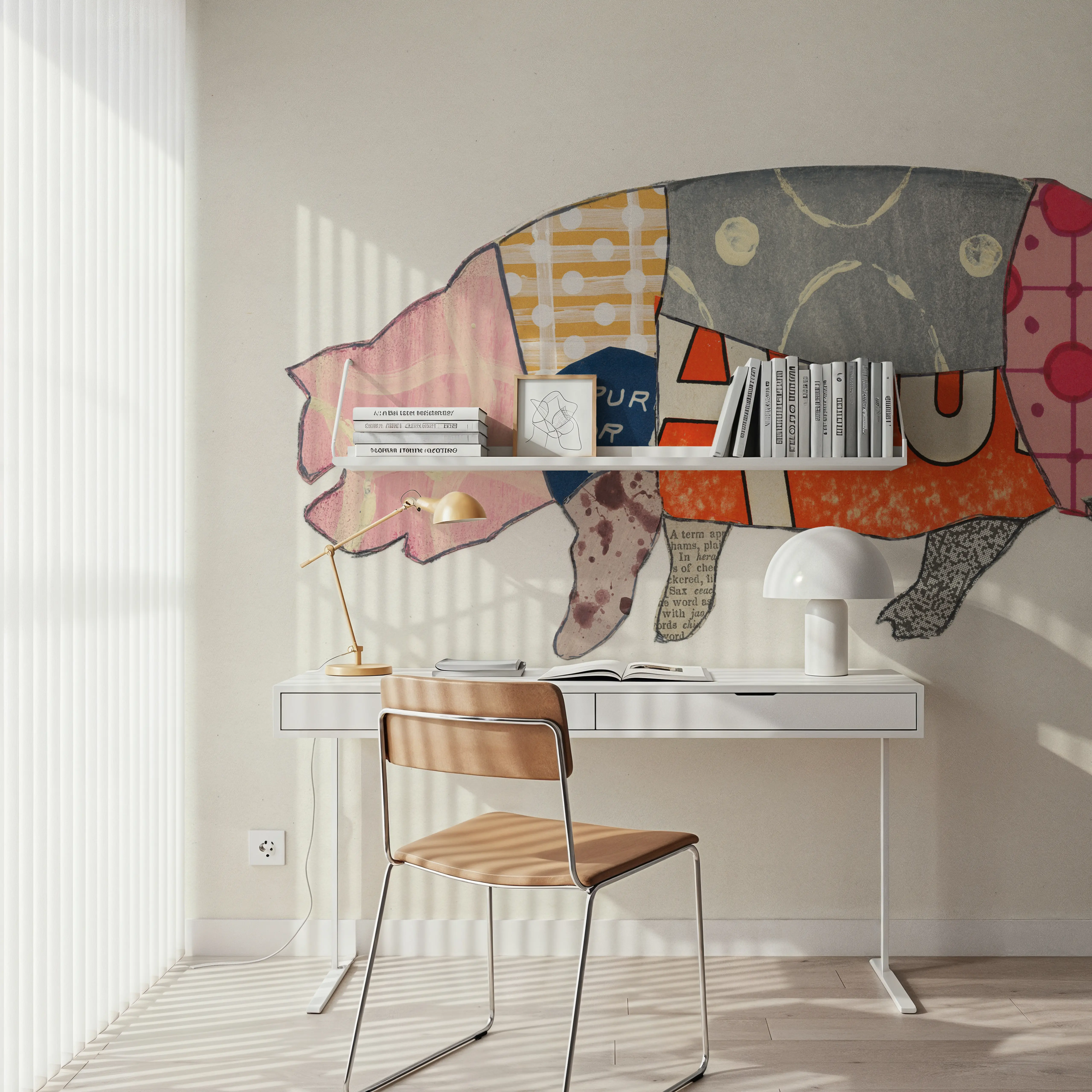 Fotobehang - From the Butcher II - Boerderij Dieren Mural - Woonkamer - Wallism België - Zelfklevend of Vliesbehang