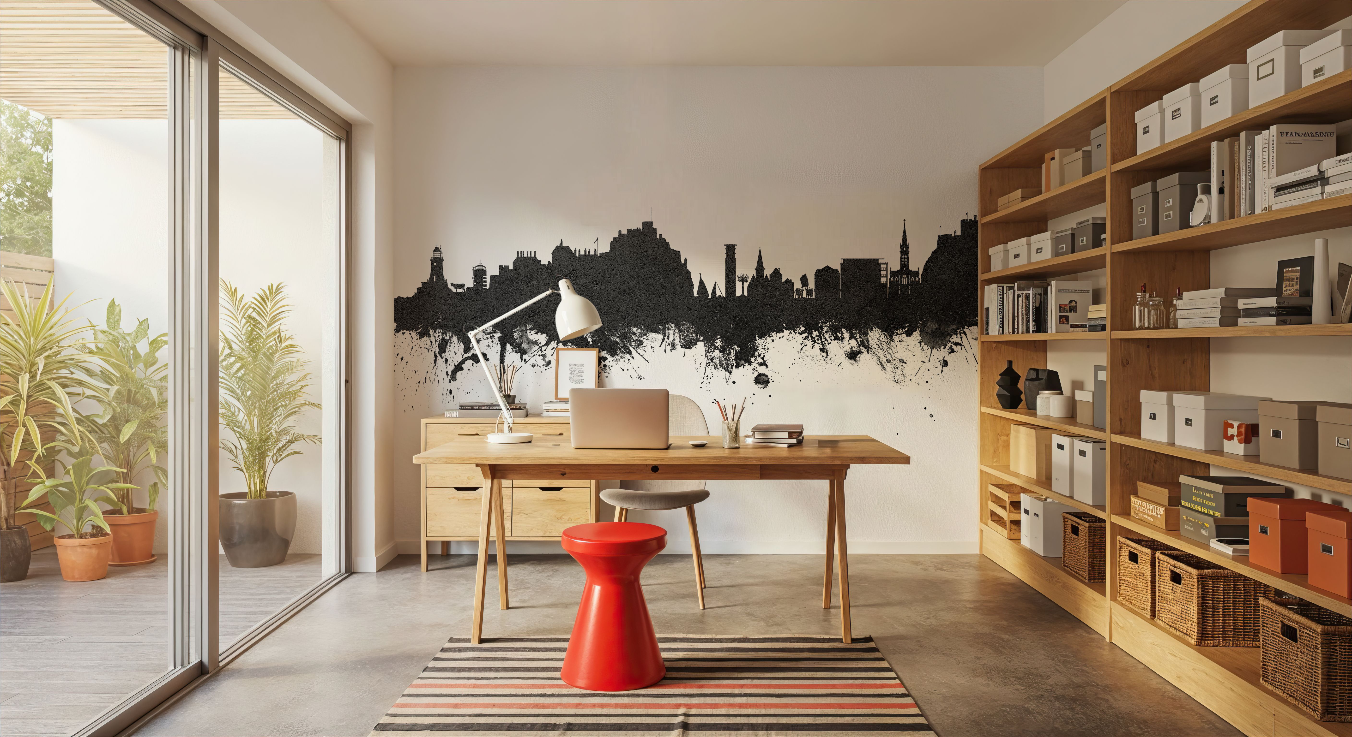 Jersey Channel Islands Skyline Black & White