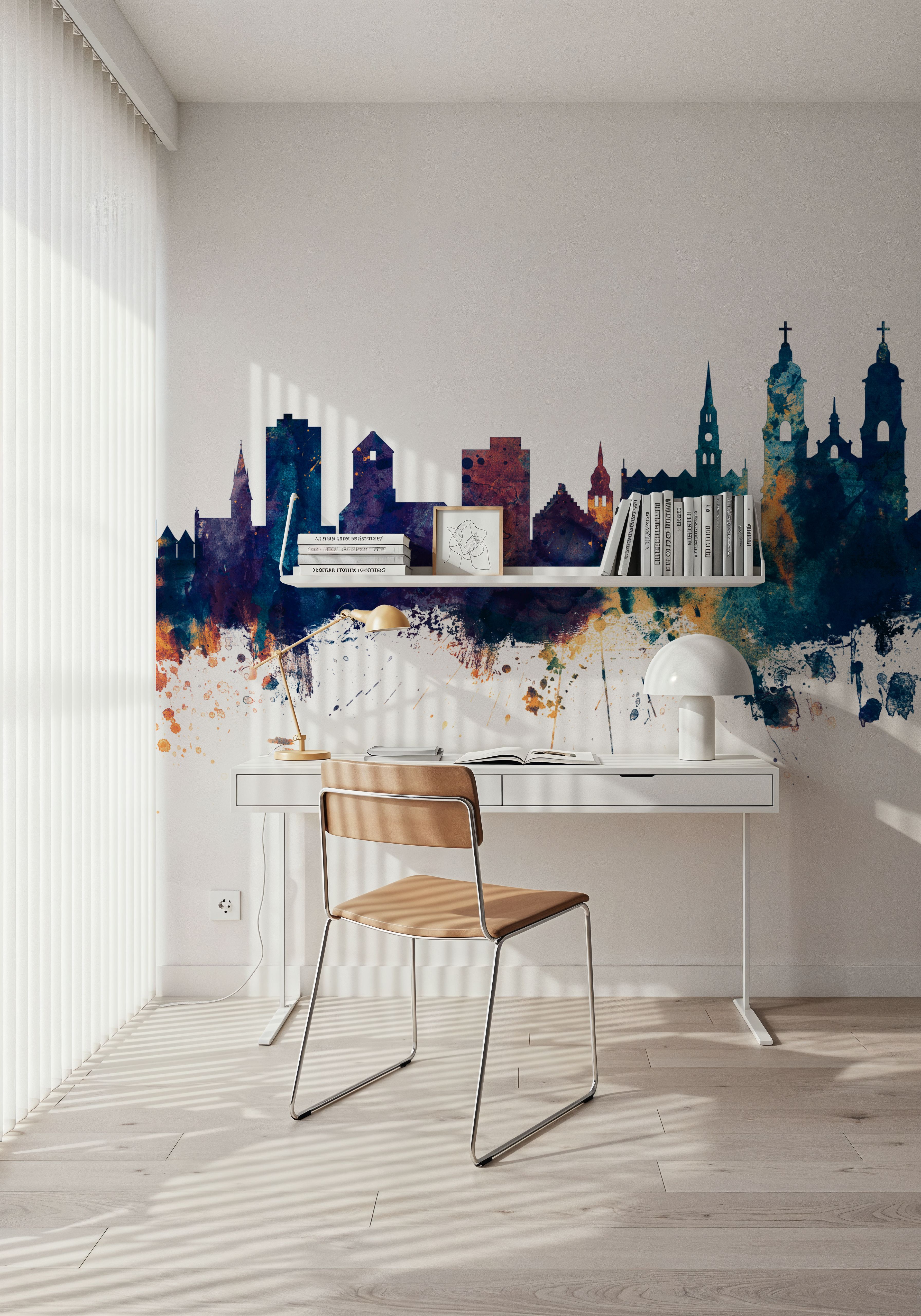 St Gallen Switzerland Skyline Blue & Bronze