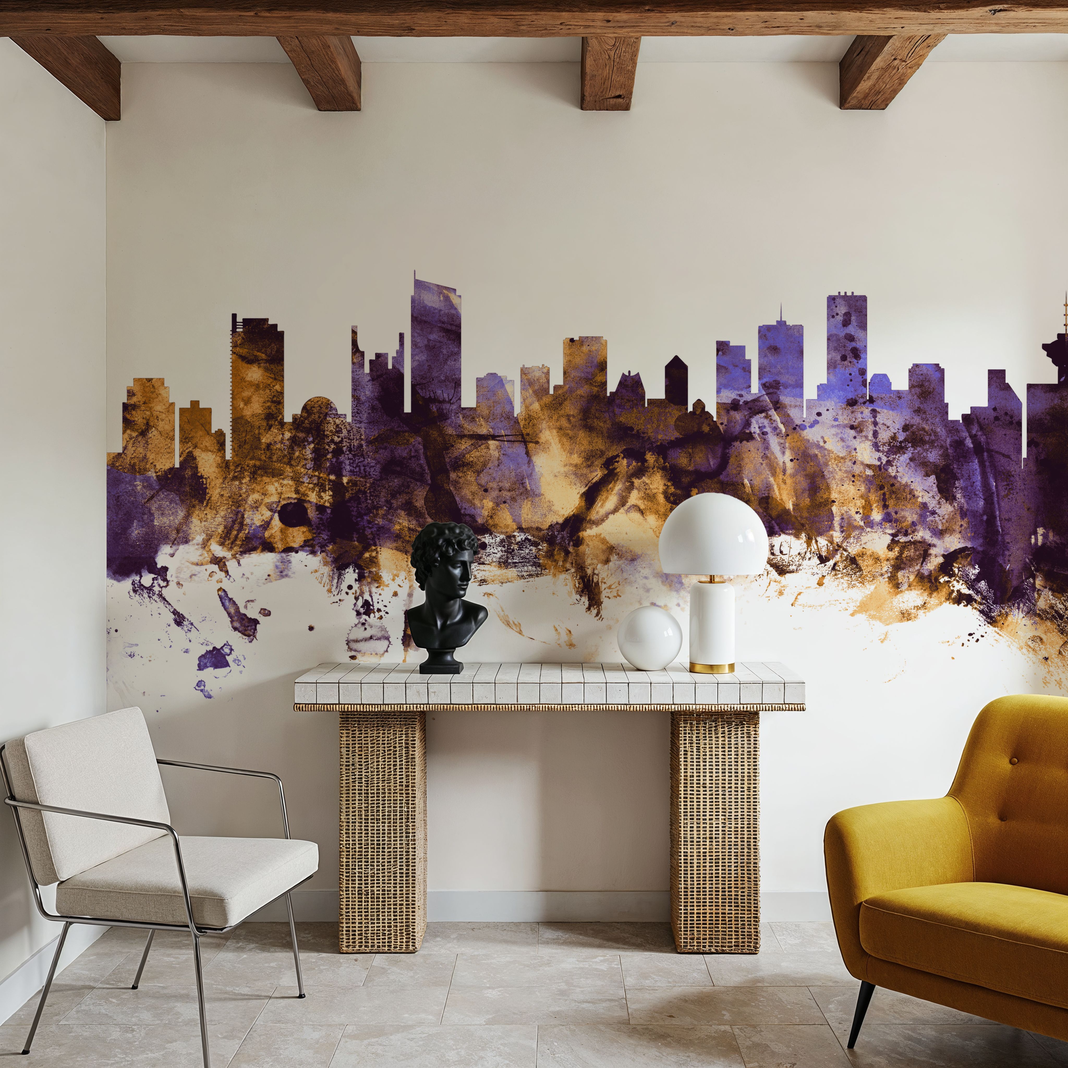 Vancouver Canada Skyline Purple & Gold