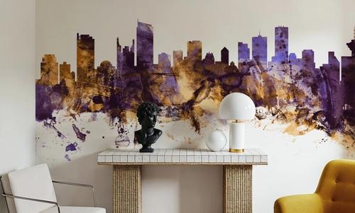 Vancouver Canada Skyline Purple & Gold