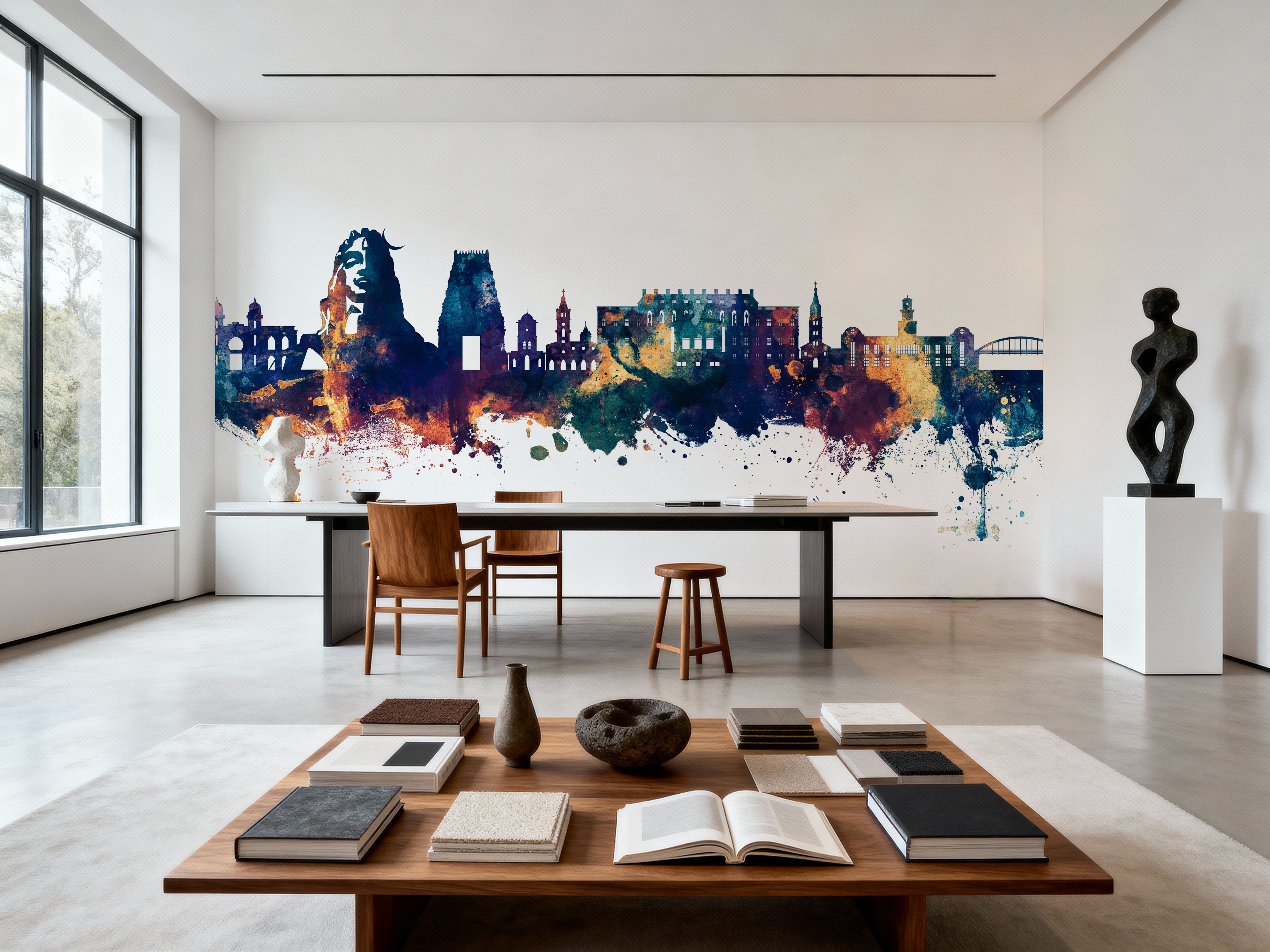 Coimbatore India Skyline Blue & Bronze