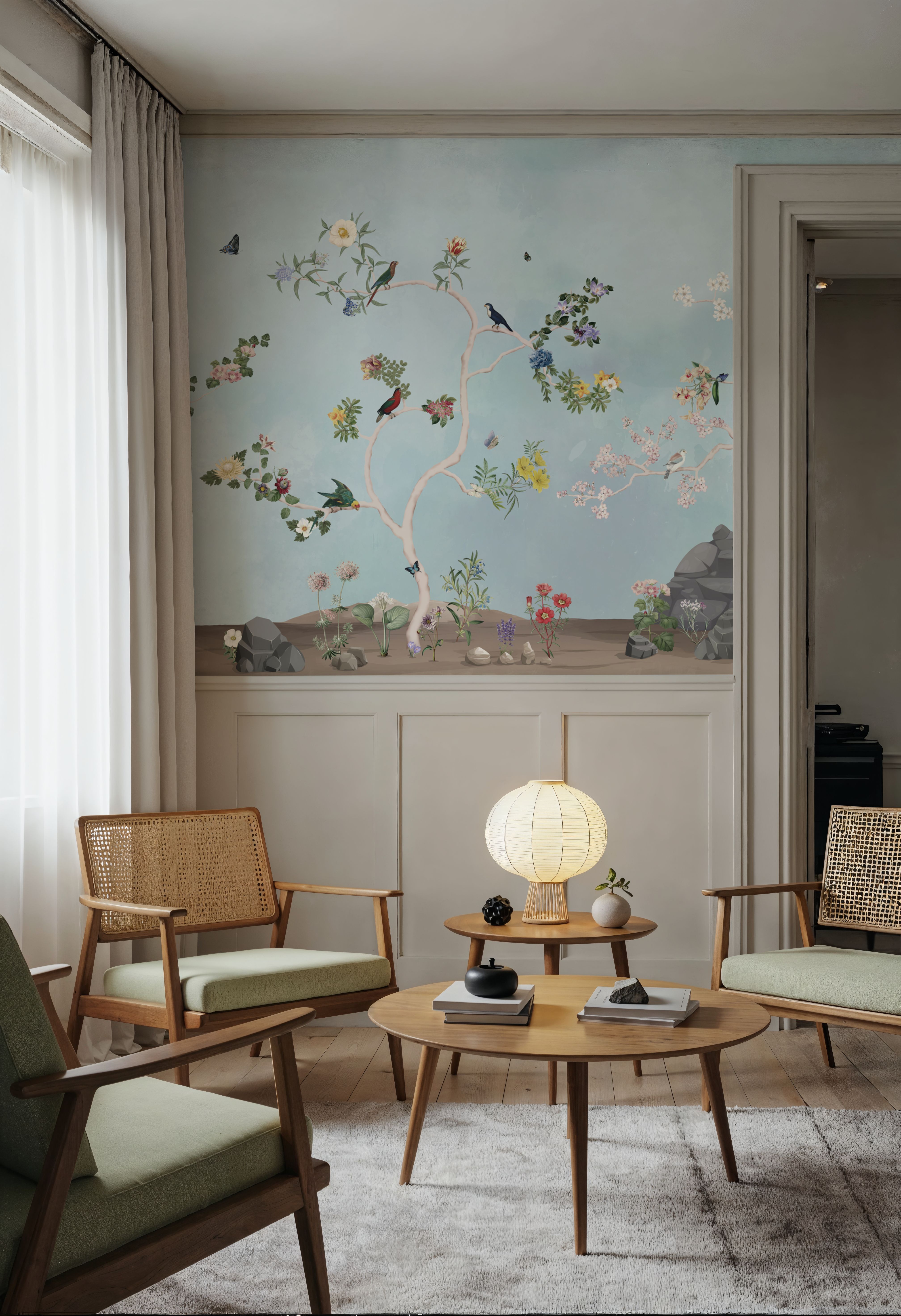 Birds in the Garden Blue