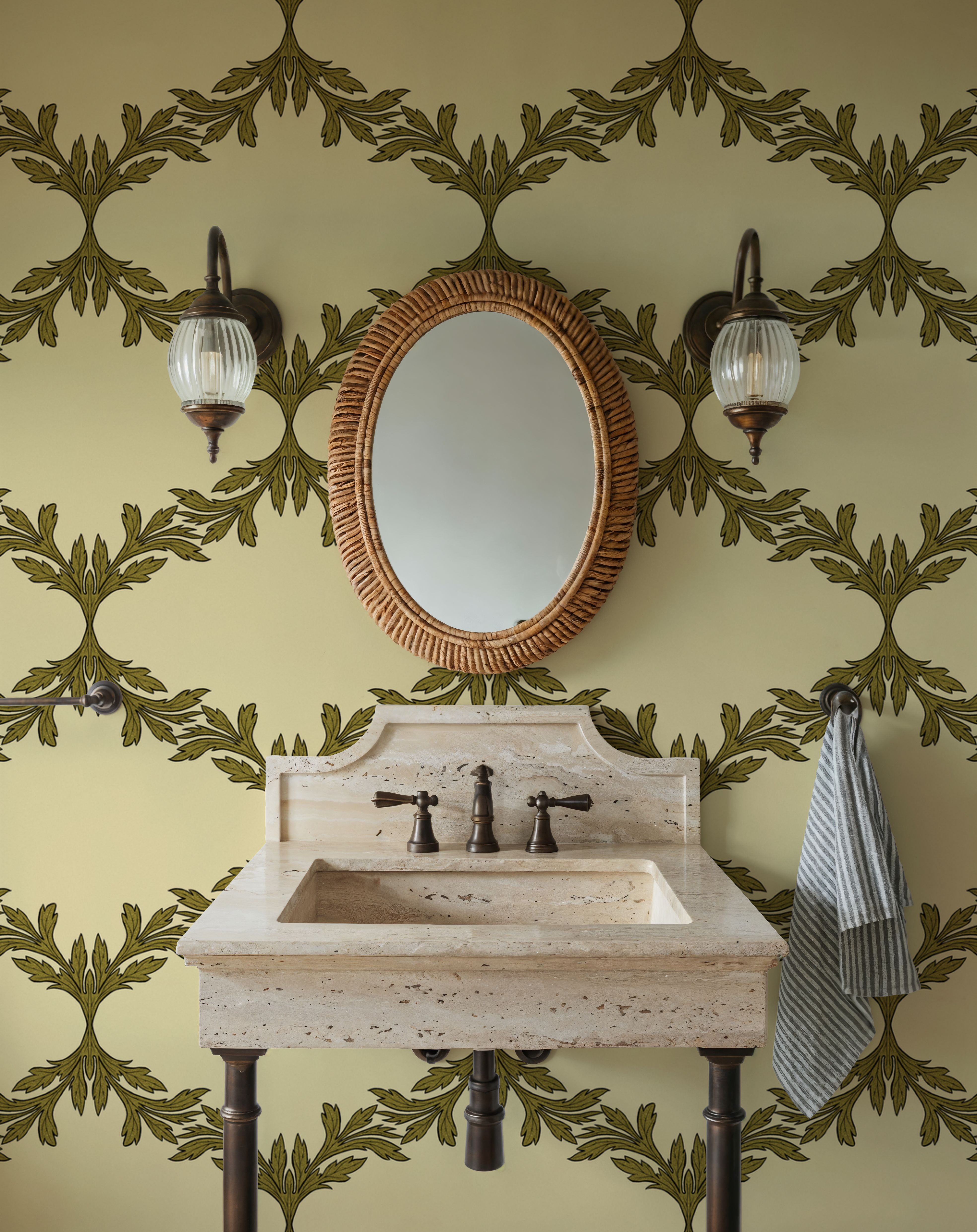 Acanthus Trellis, Wallpaper