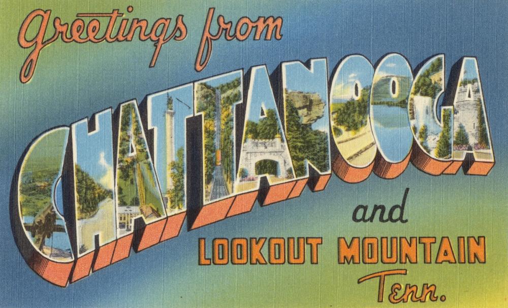 Greetings from Chattanooga - Screenprint Postcard