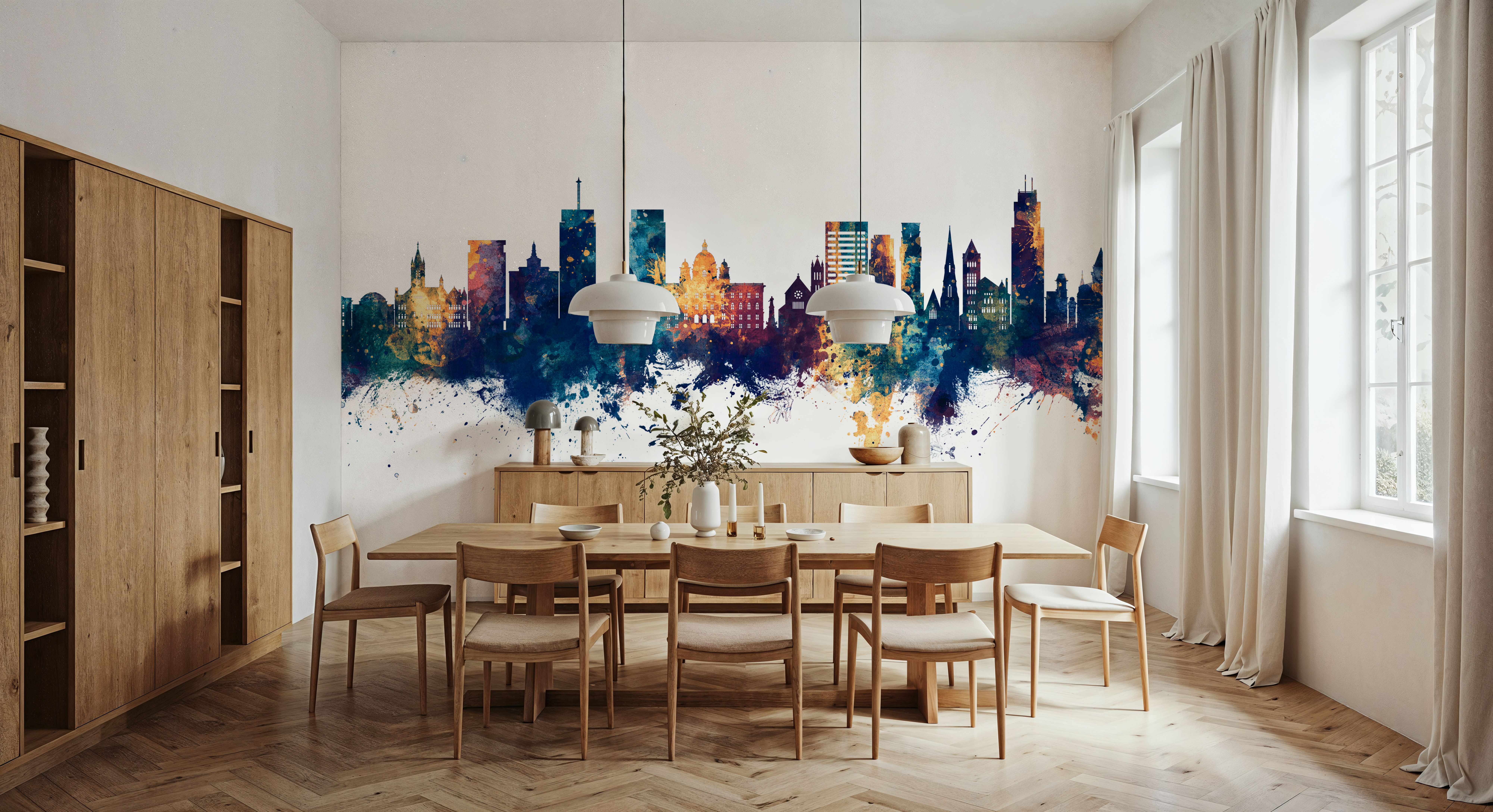 Syracuse New York Skyline Blue & Bronze