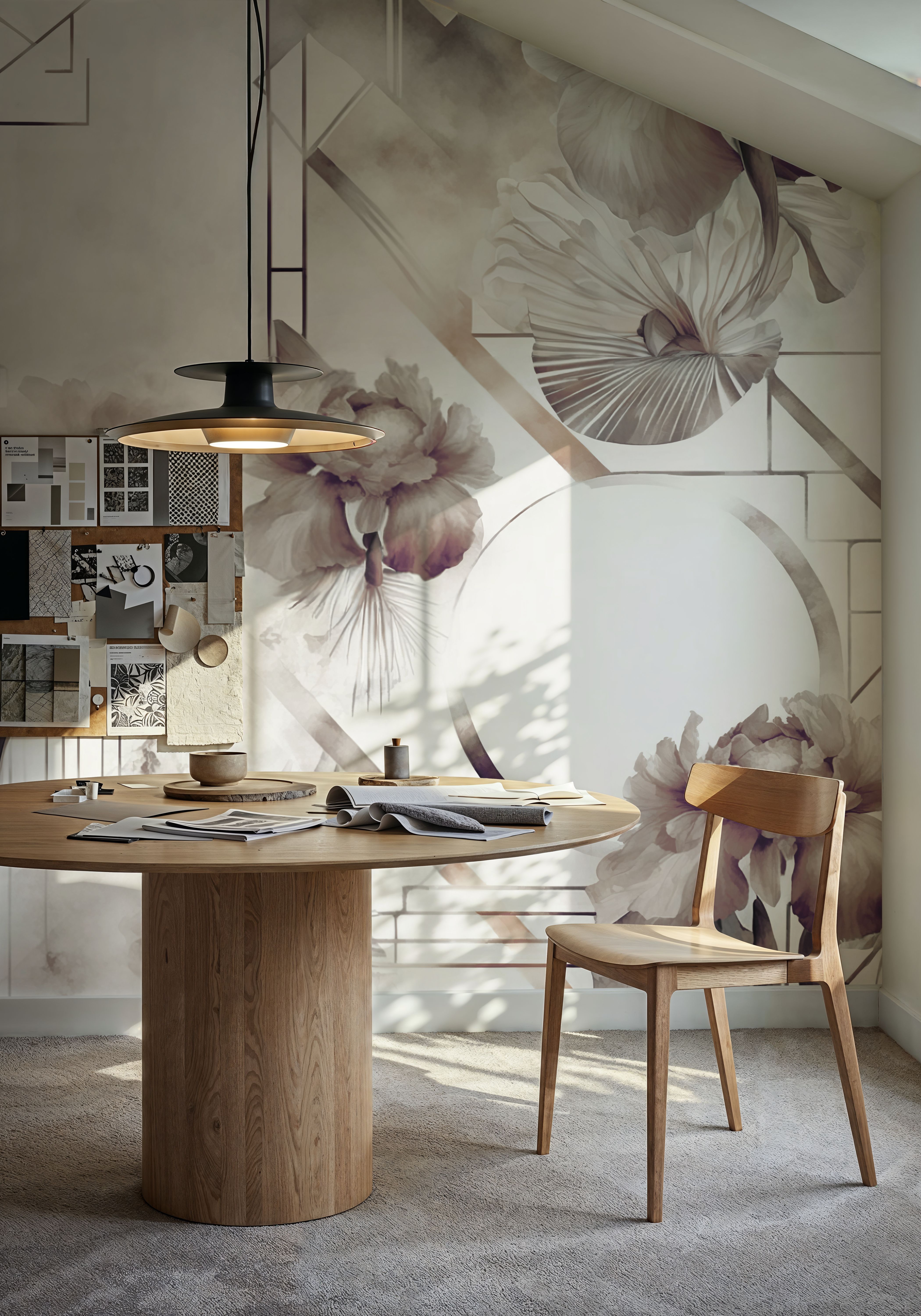 Watercolor Geometry Brown