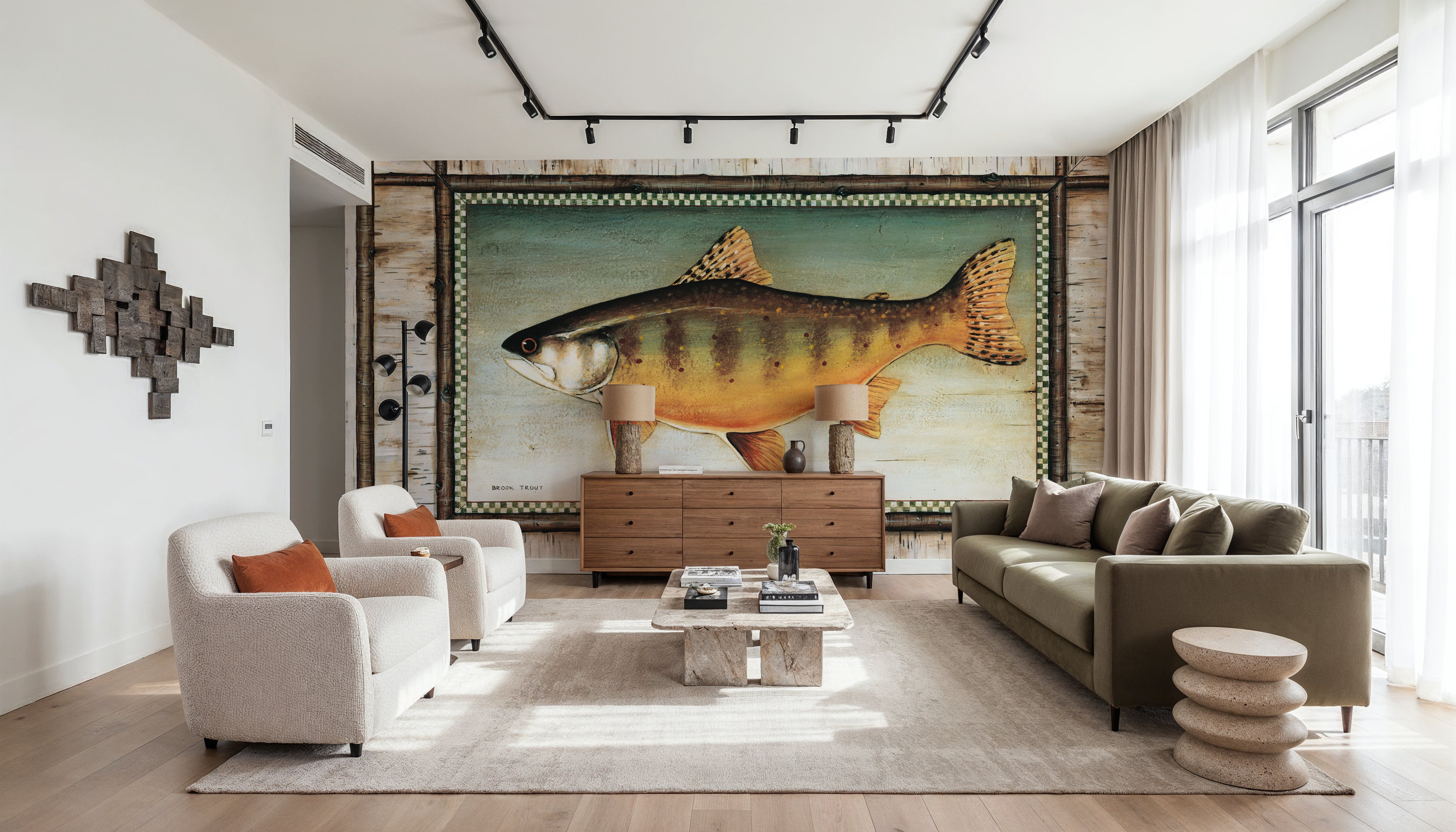 Brook Trout Birch Border