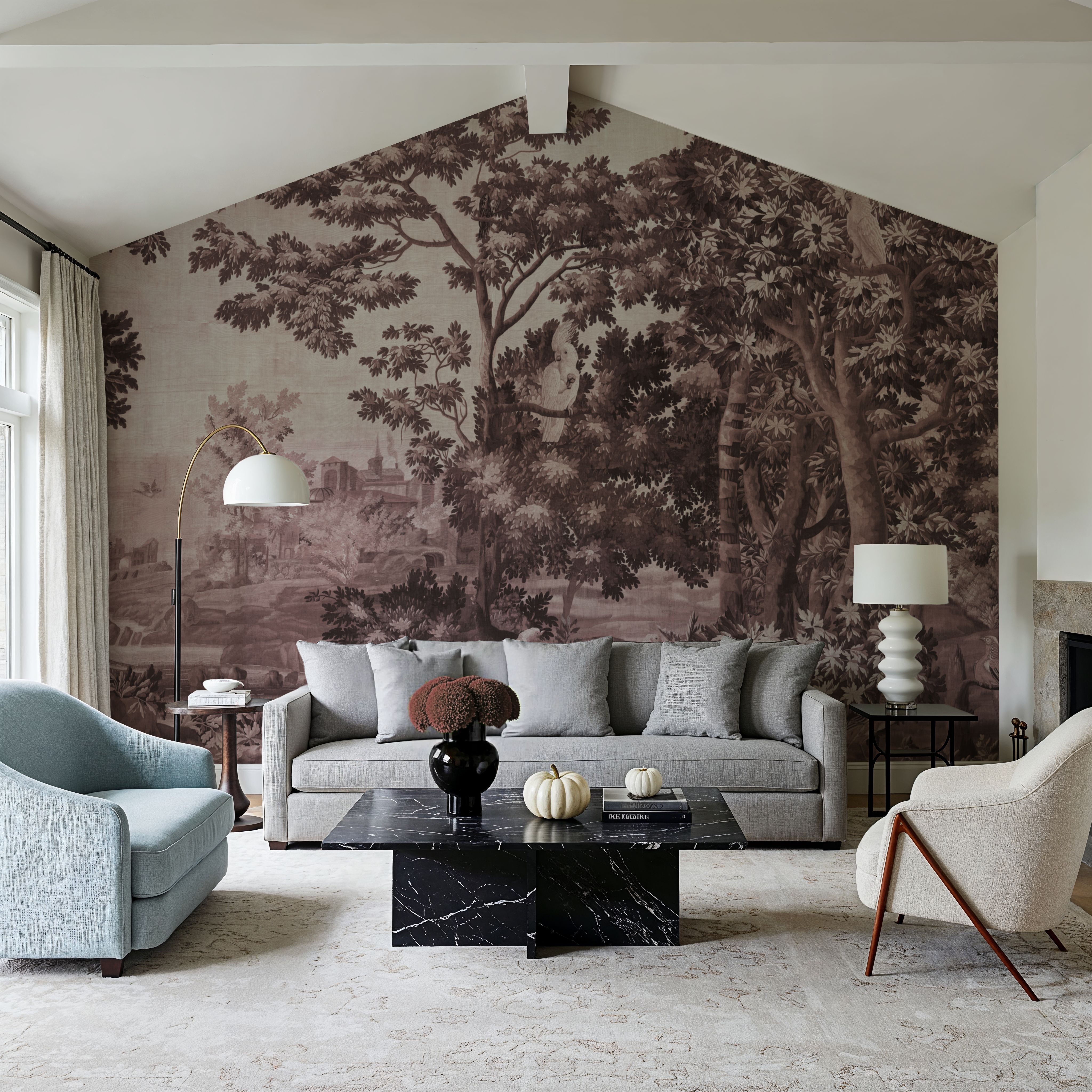 Enchanted Grove Tapestry, Burgundy