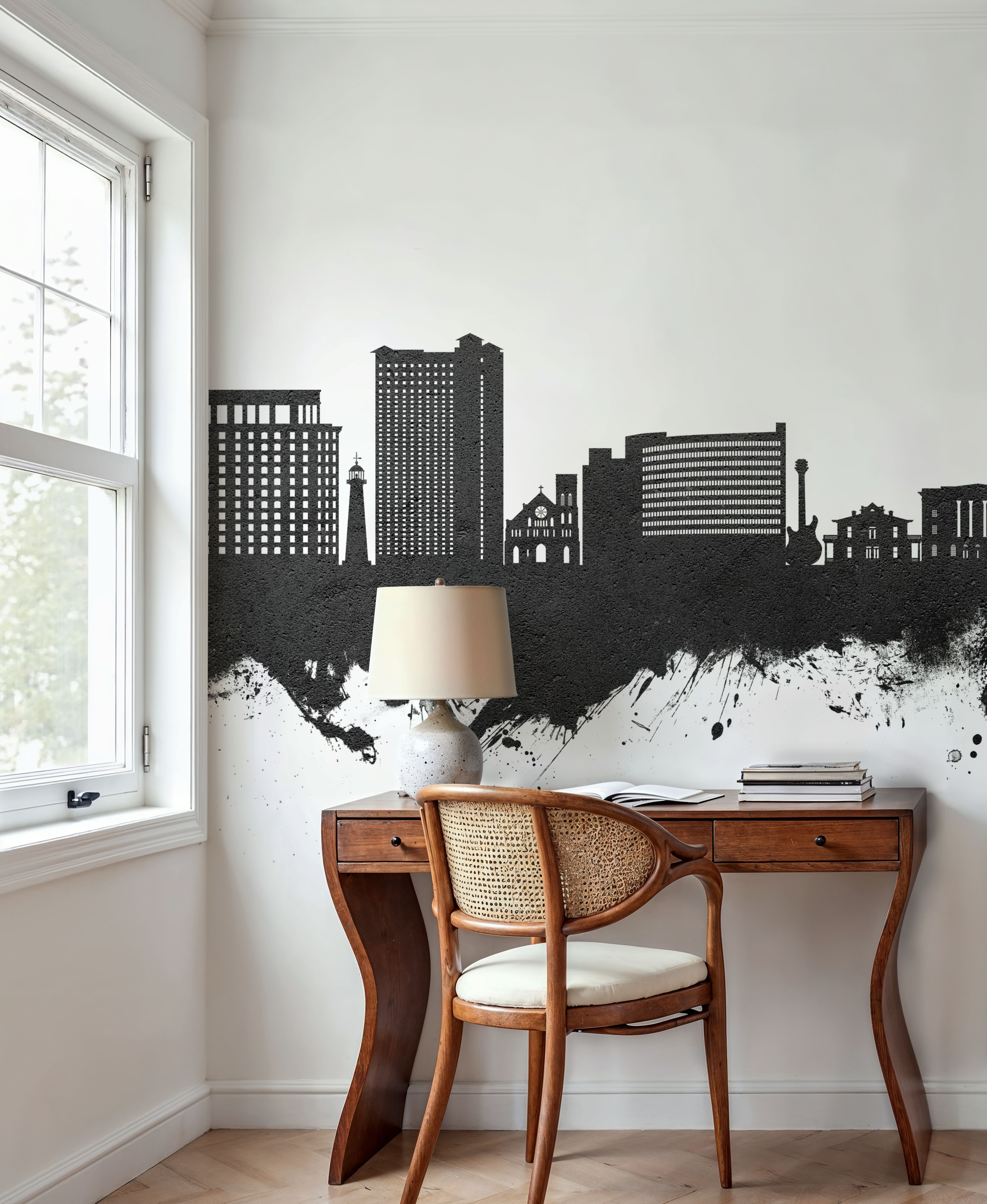 Biloxi Mississippi Skyline Black & White