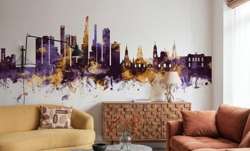 Bogotá Colombia Skyline Purple & Gold