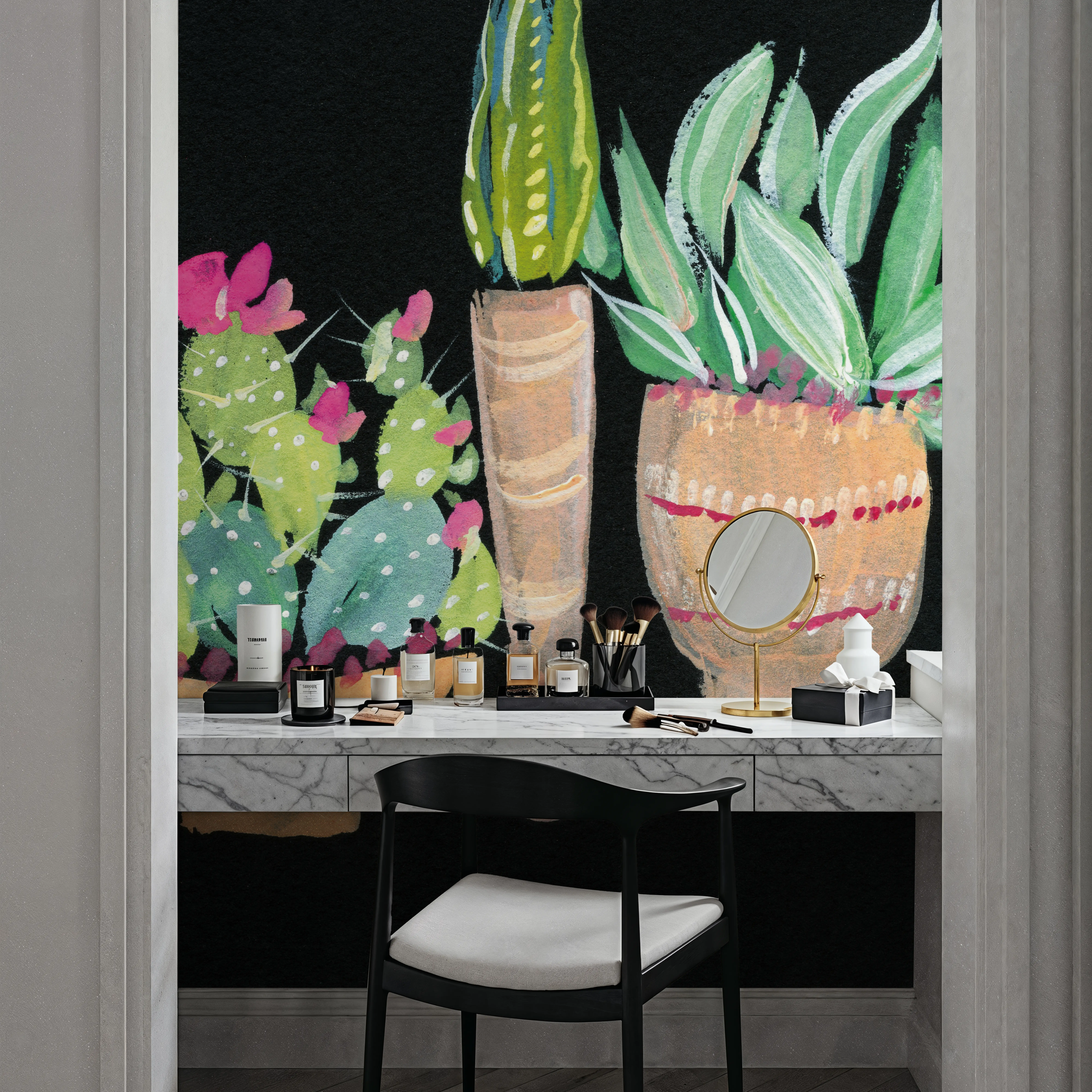 Papier Peint Panoramique - Cactus Party II - Floral Nature - Vert - Chambre - Wallism Belgique - Encollage au mur ou Autocollant