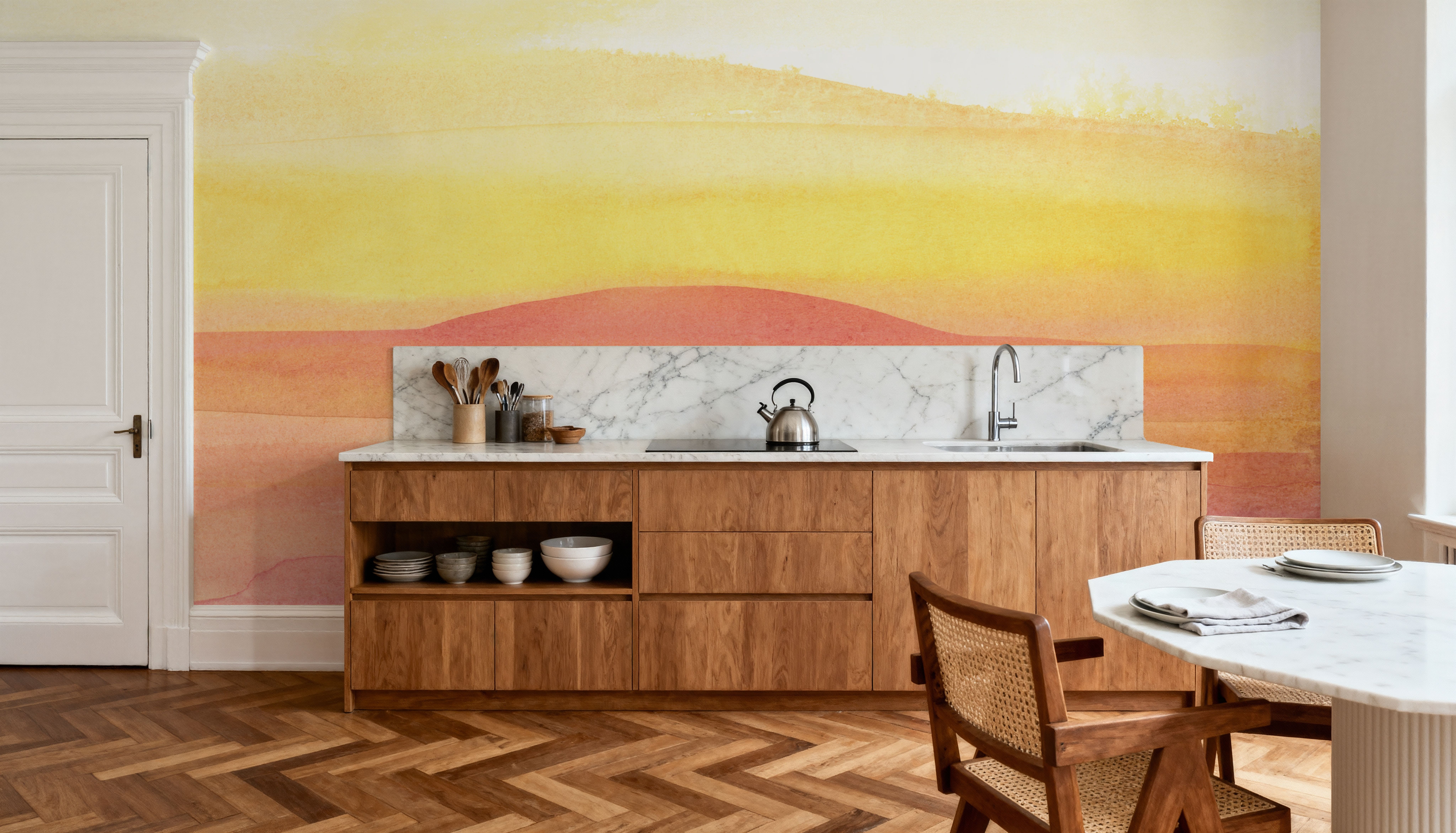 Pink Sunrise I, Behang