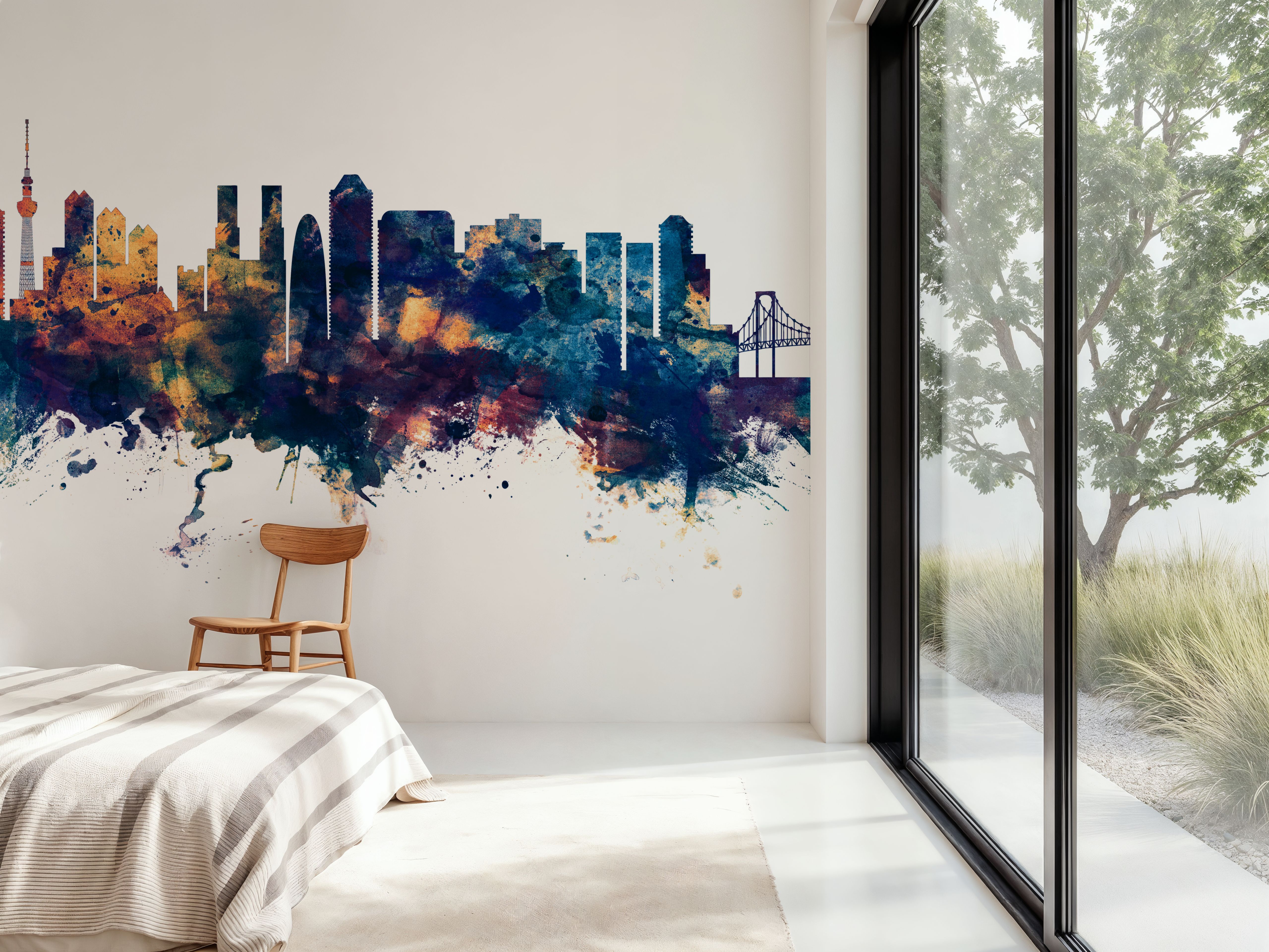 Tokyo Japan Skyline Blue & Bronze