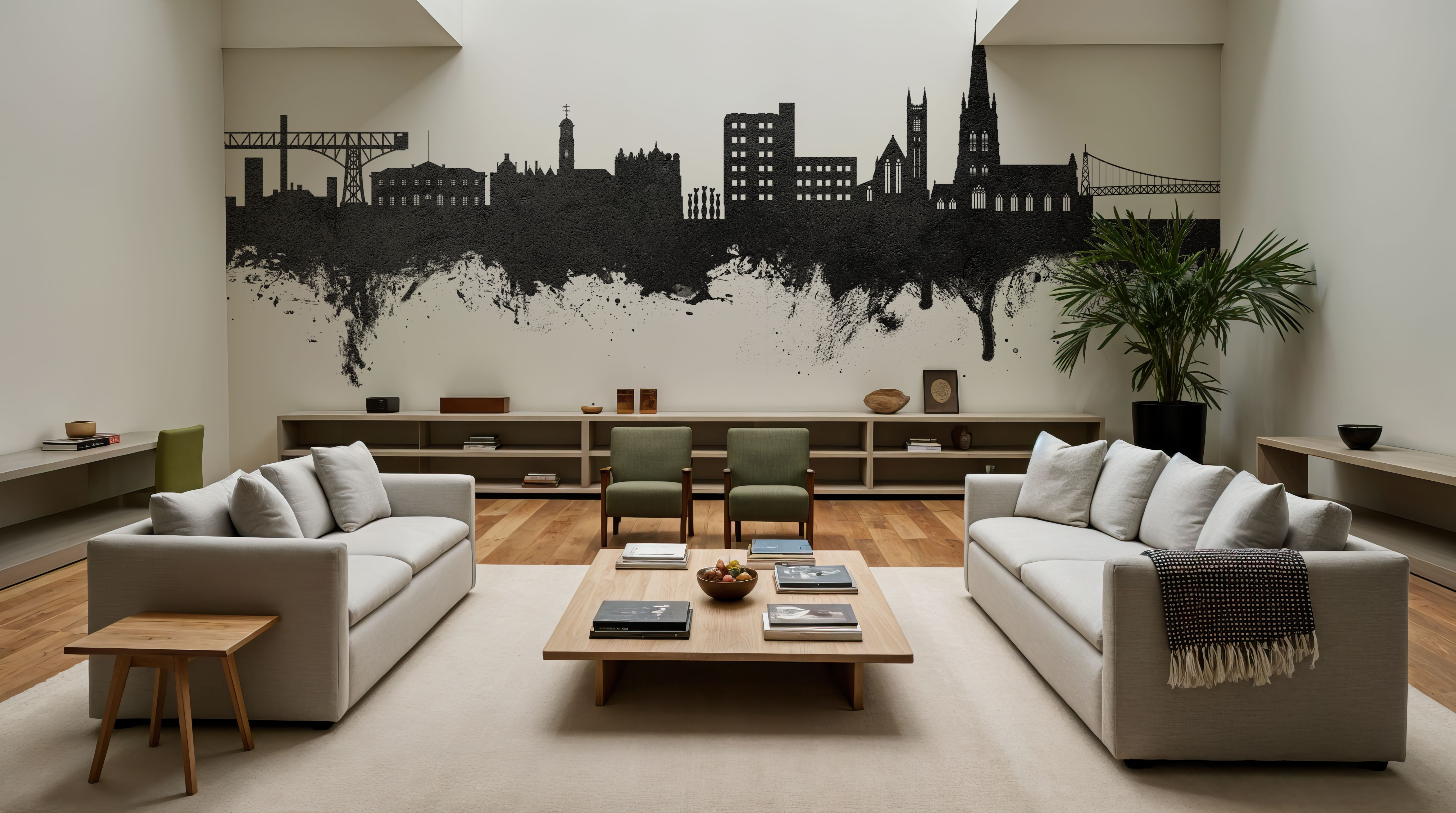 Warrington England Skyline Black & White