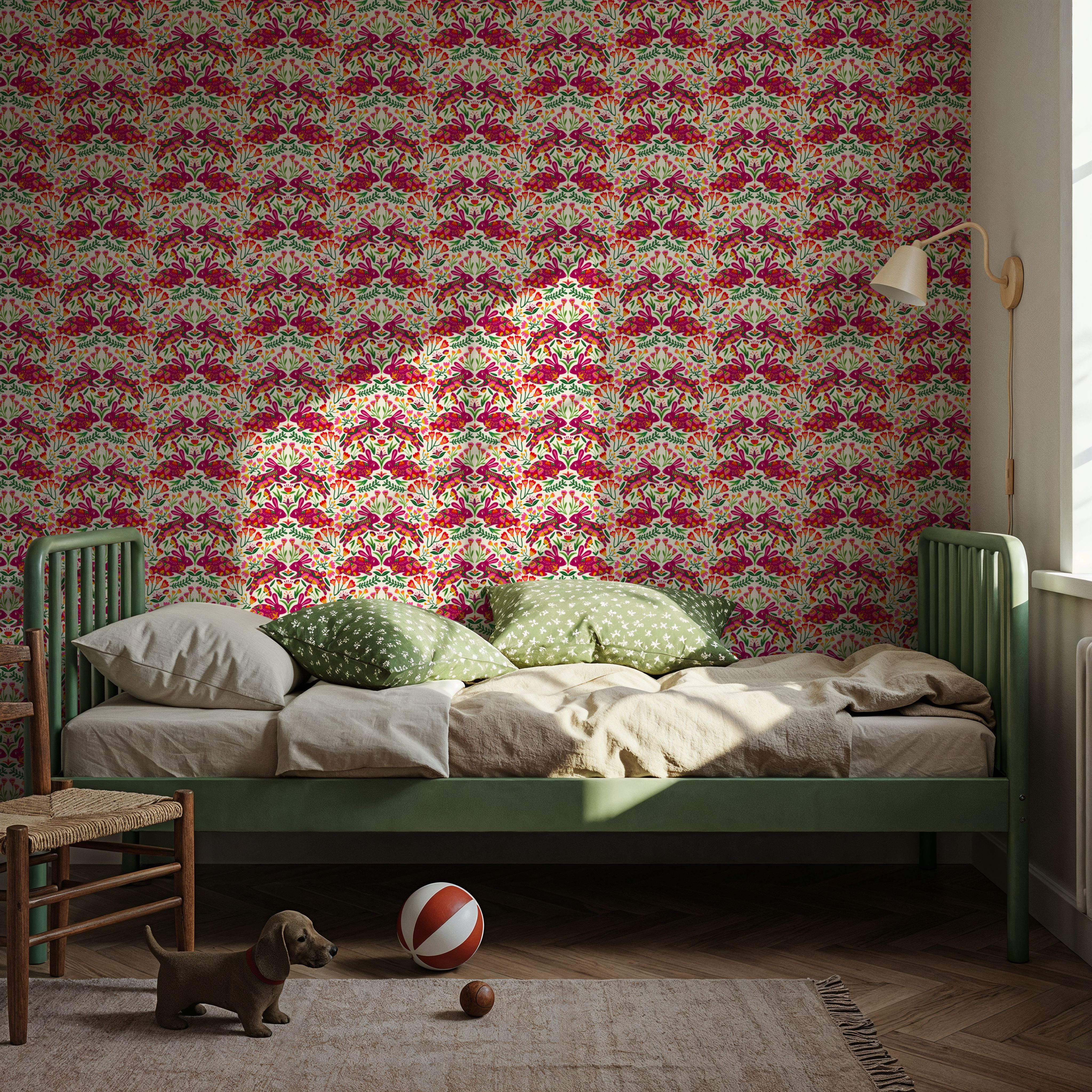 Otomi Rabbits & Flowers Pattern