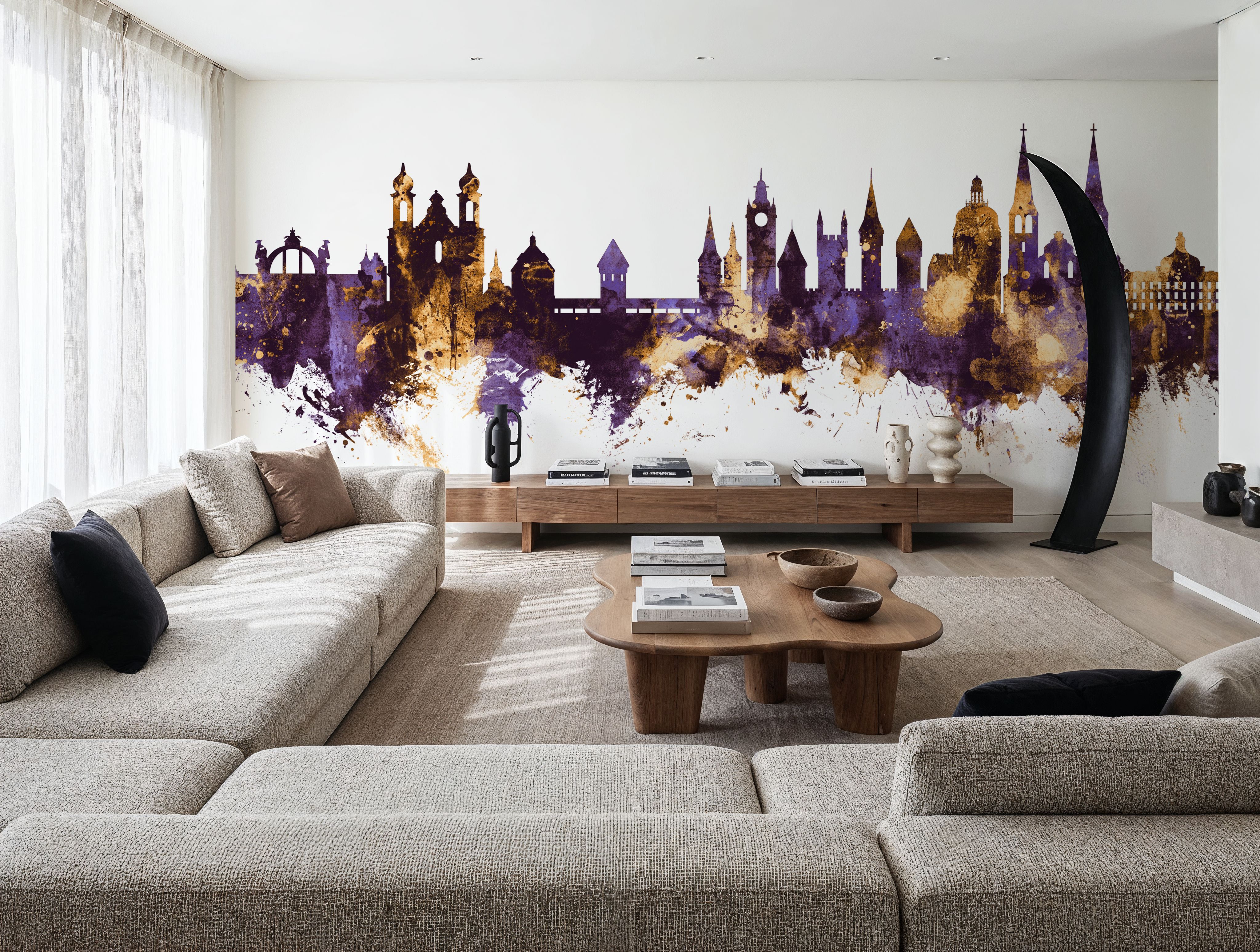 Lucerne Switzerland Luzern Skyline Purple & Gold