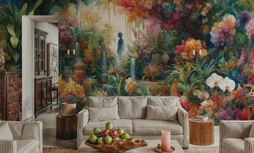 Lush Garden of Eden at Sunrise