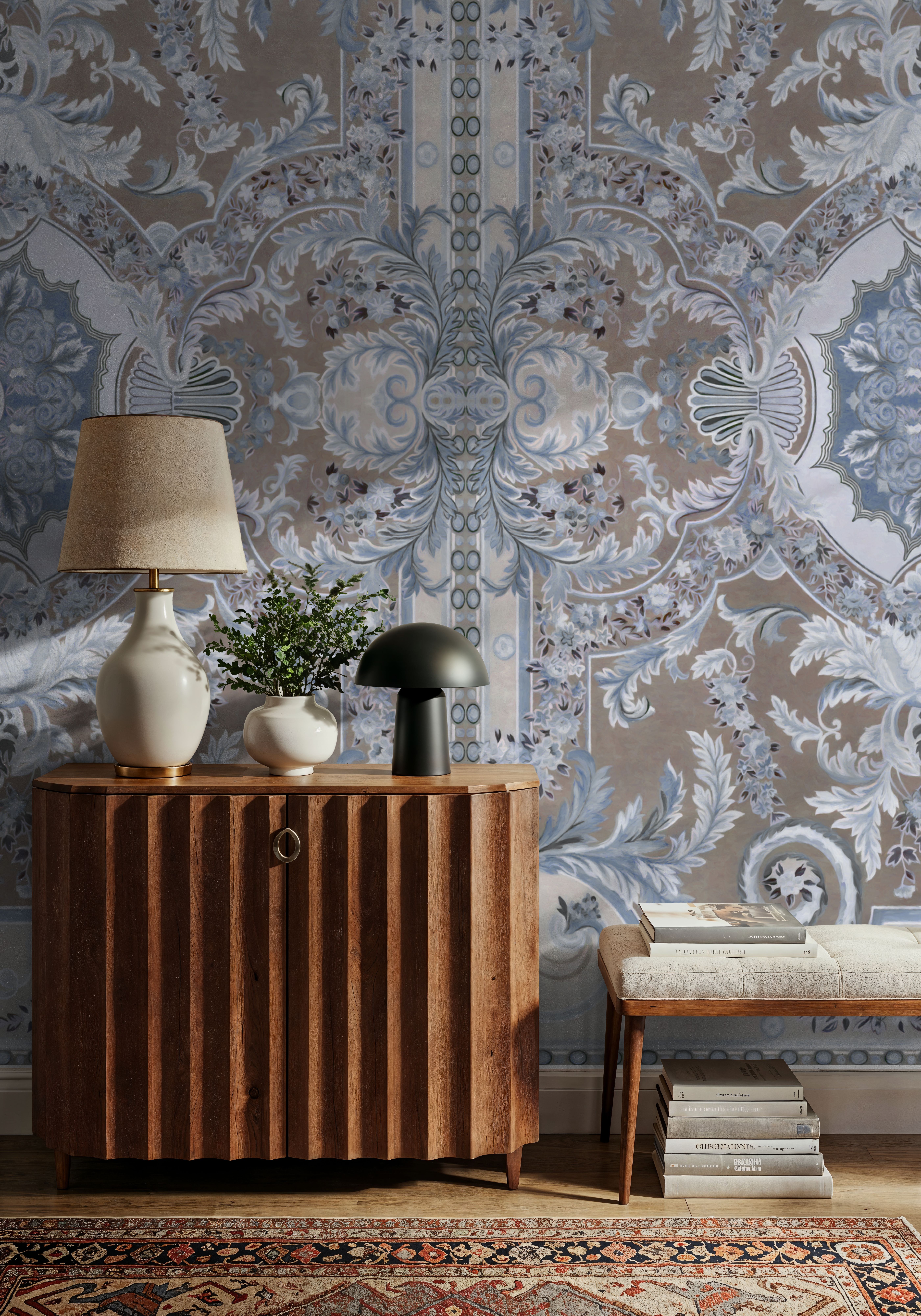 Gentle Branches, Beige & Lavender