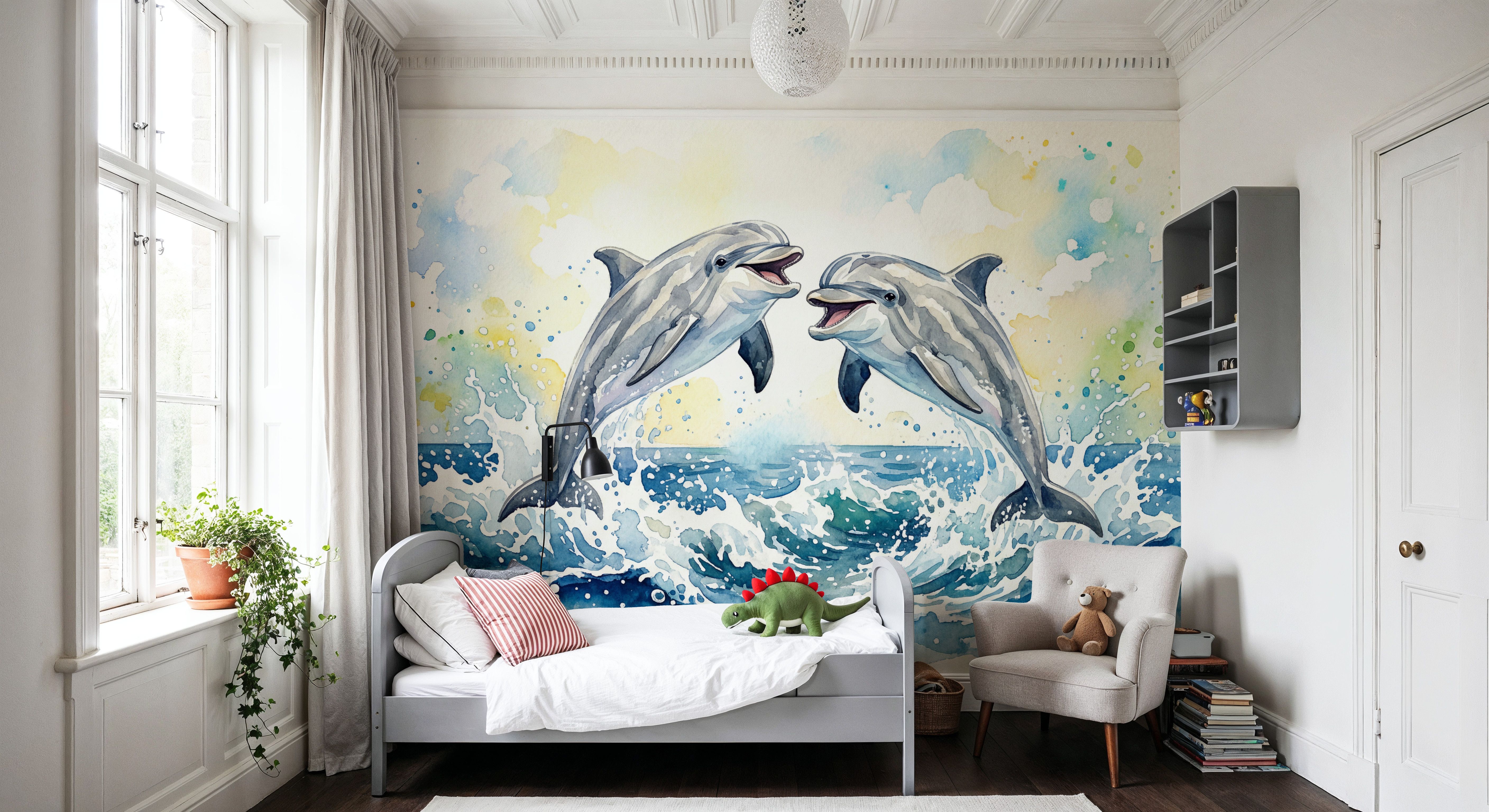 Dolphins II - Watercolor Spirit Animals Series