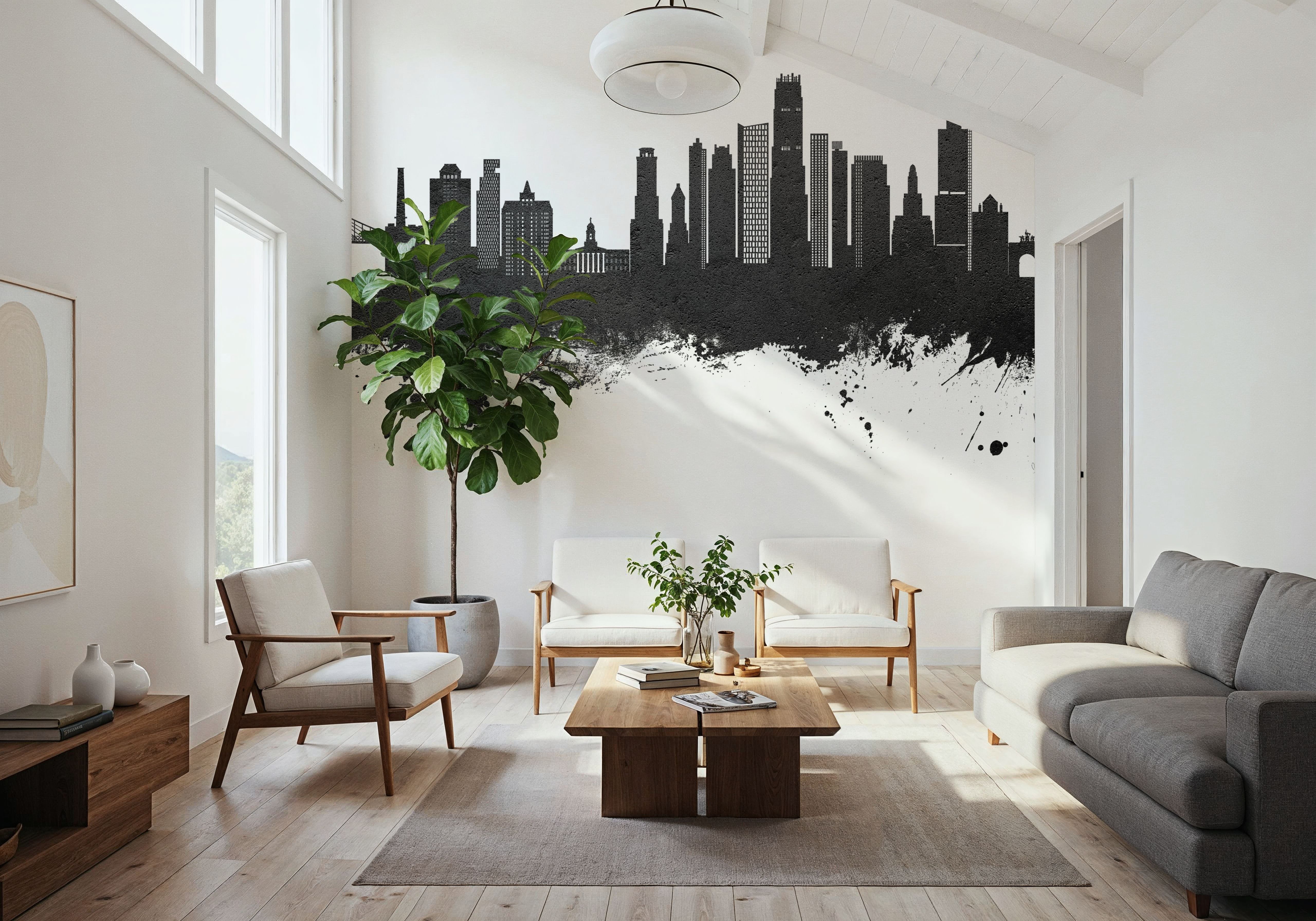 Brooklyn New York Skyline Black & White