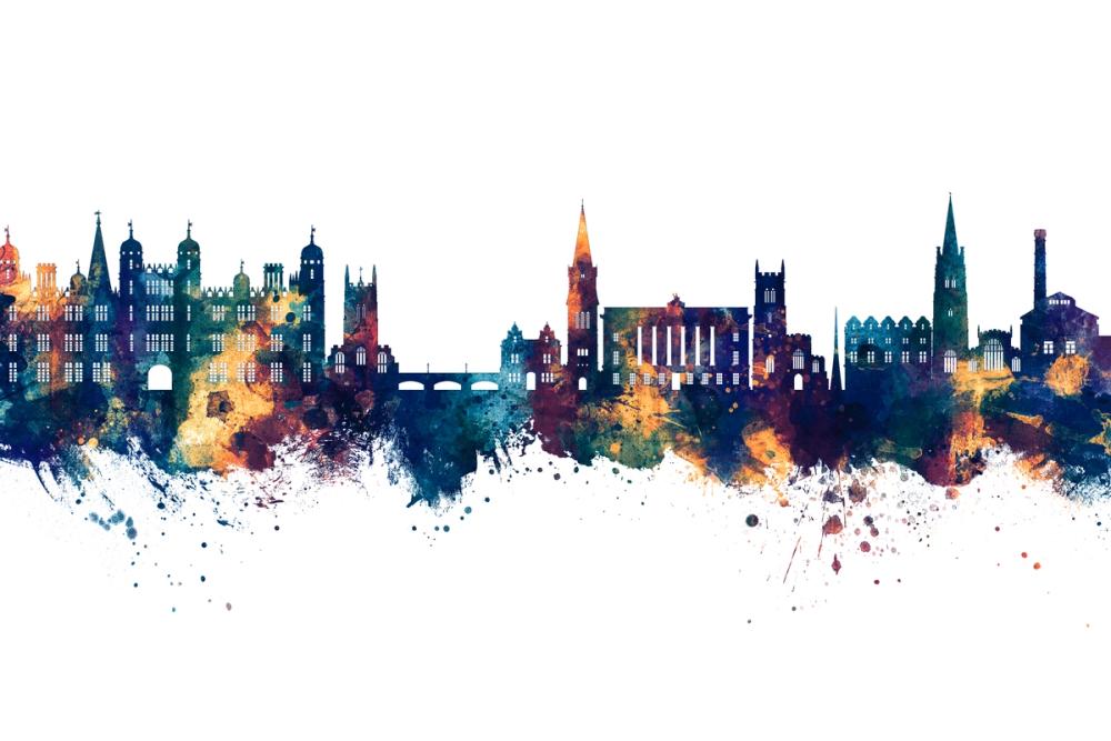 Stamford England Skyline Blue & Bronze